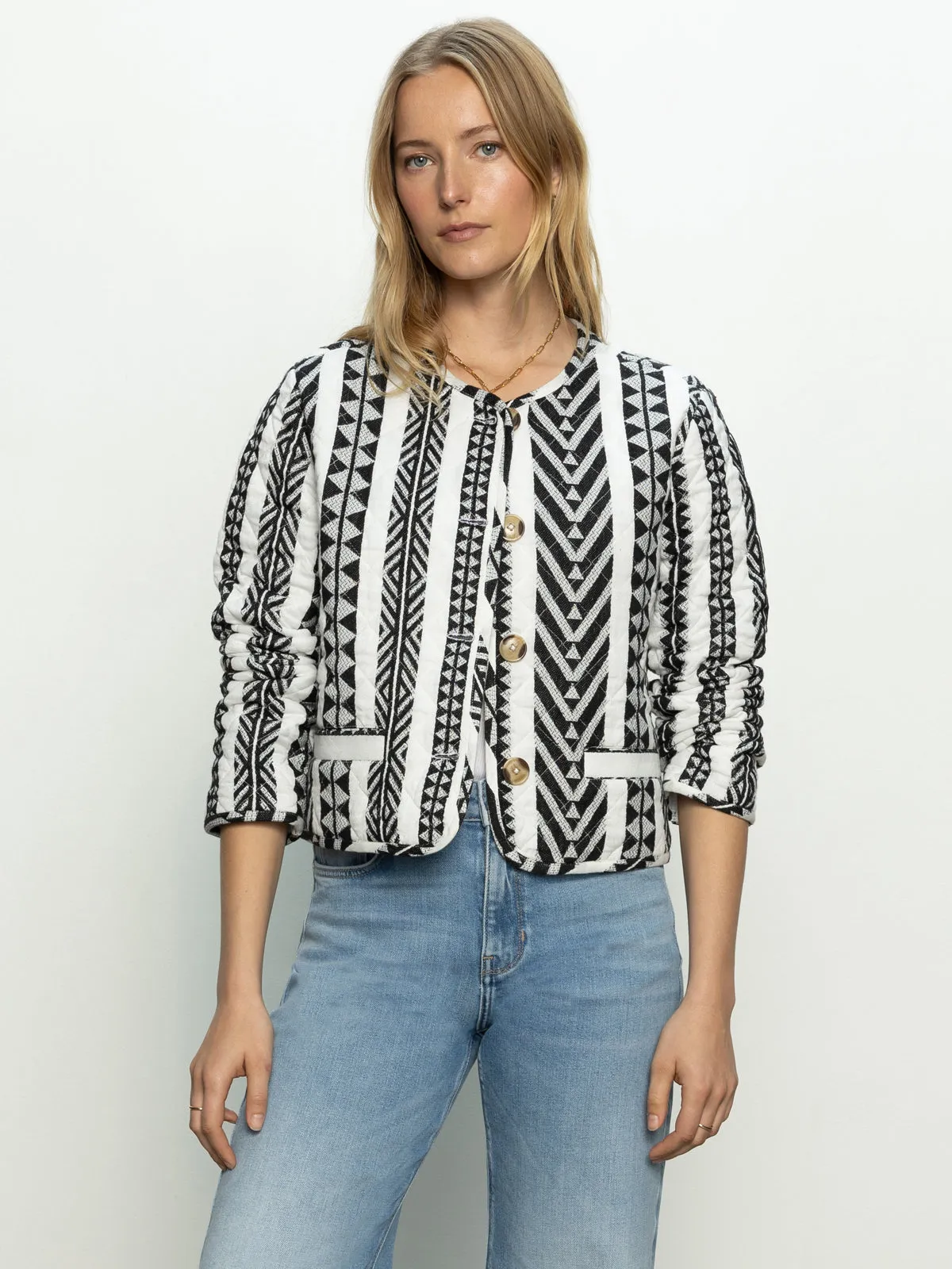 BreathableFabricTech Interlock Knit Crafted Coco Jacket Crafted Stripe