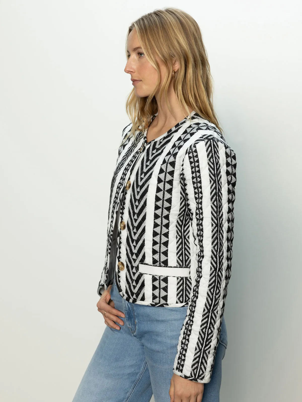 Eco Dye Process Contoured Side Panels Crafted Coco Jacket Crafted Stripe