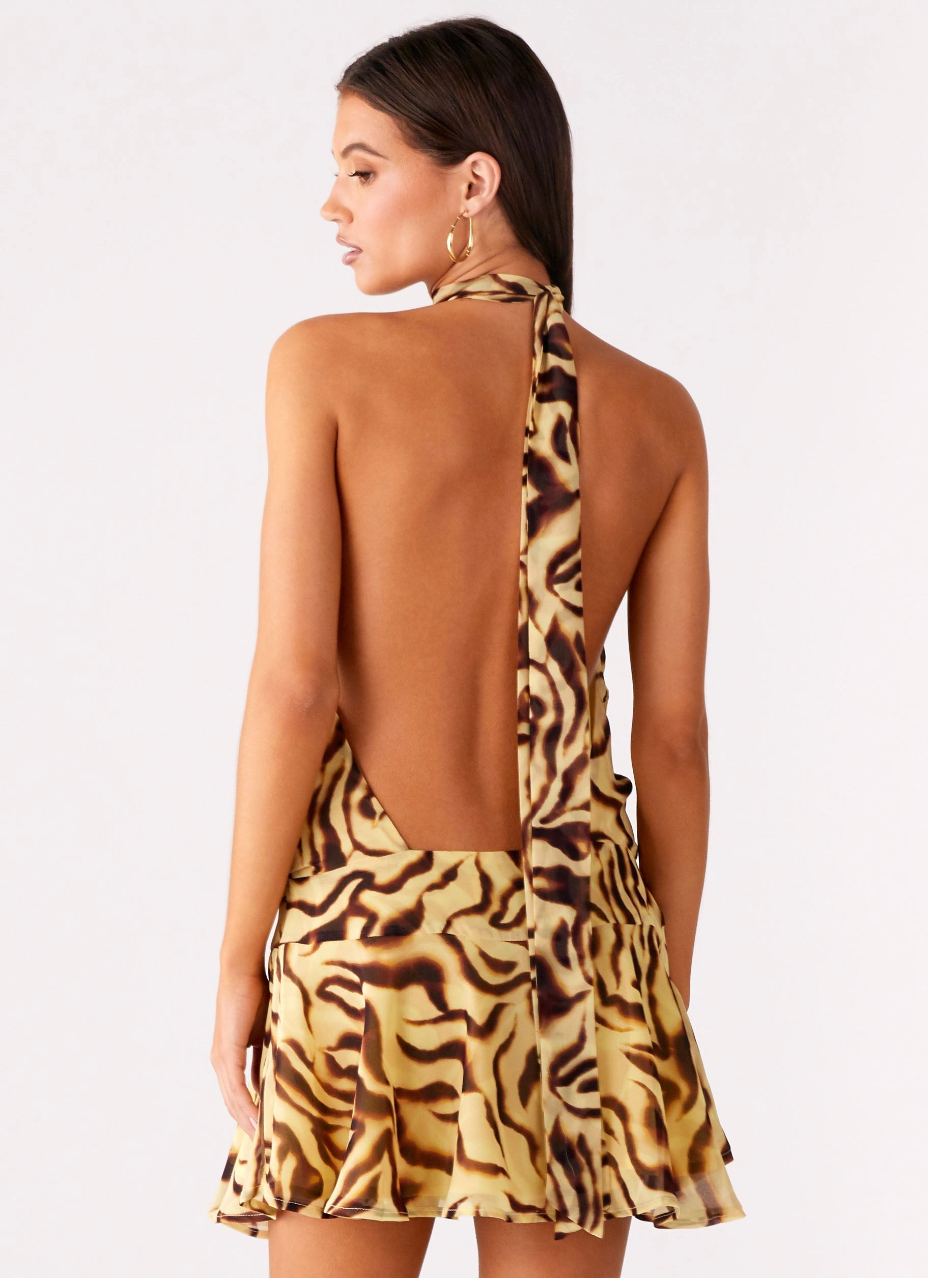 Zulla Backless Mini Dress - Laguna Print Cozy Style