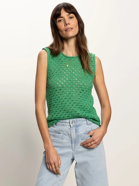 Crochet Shell Sweater Palm VentilatedArmholes