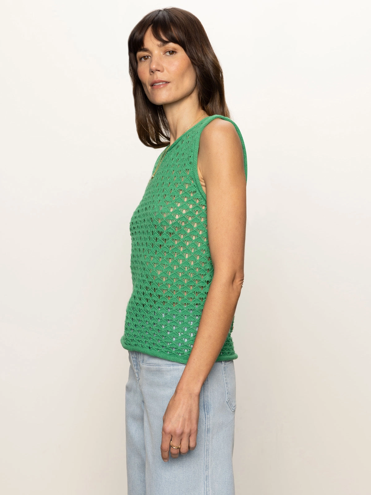 Crochet Shell Sweater Palm Comfortable fit Ventilated Back Panels