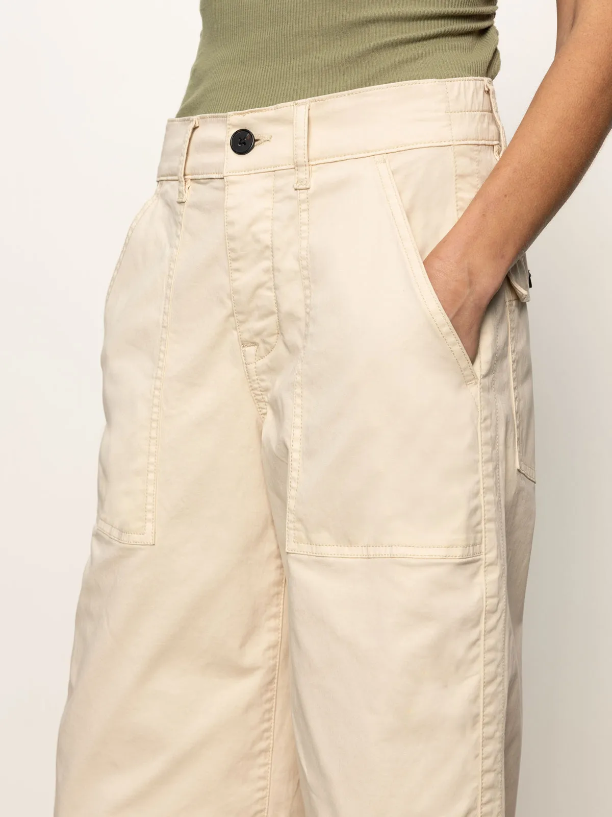 Eco Friendly Material FadeResistantTreatment Cruiser Semi High Rise Chino Pant Light Oat