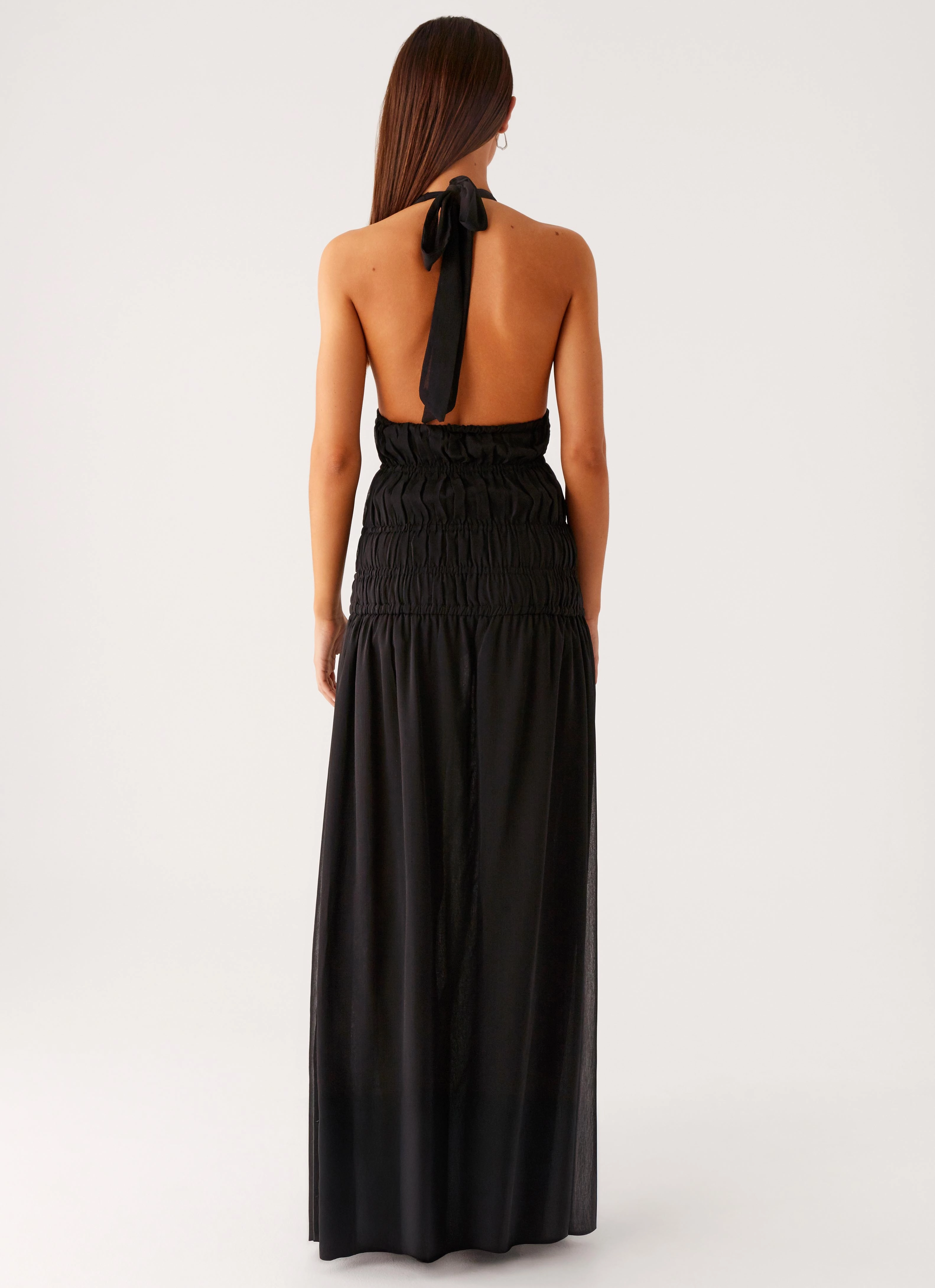 Dione Halter Maxi Dress - Black Relaxed Comfort Modern Aesthetic
