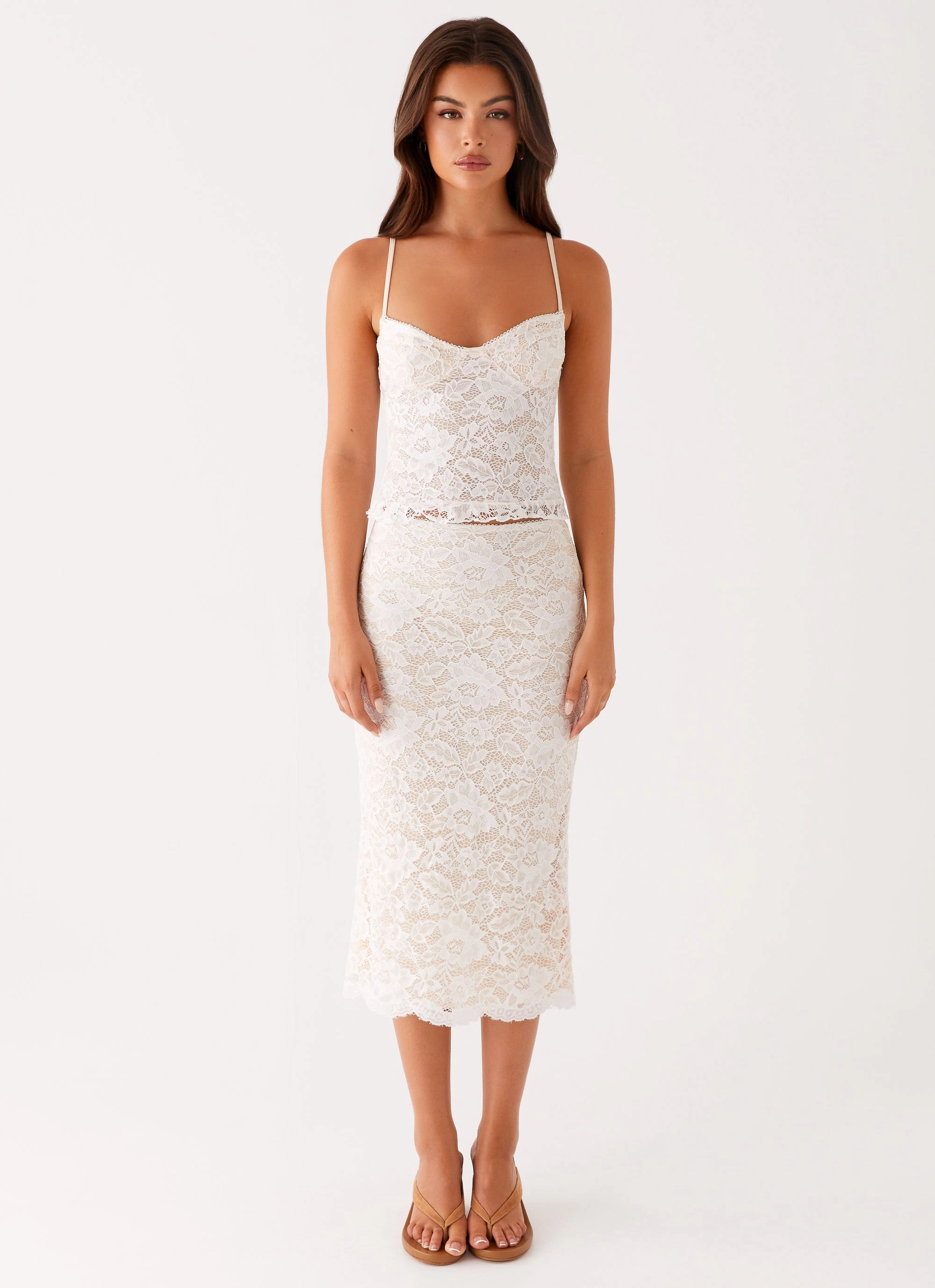 PuckerFree Surface Crystal Clear Lace Top - Ivory