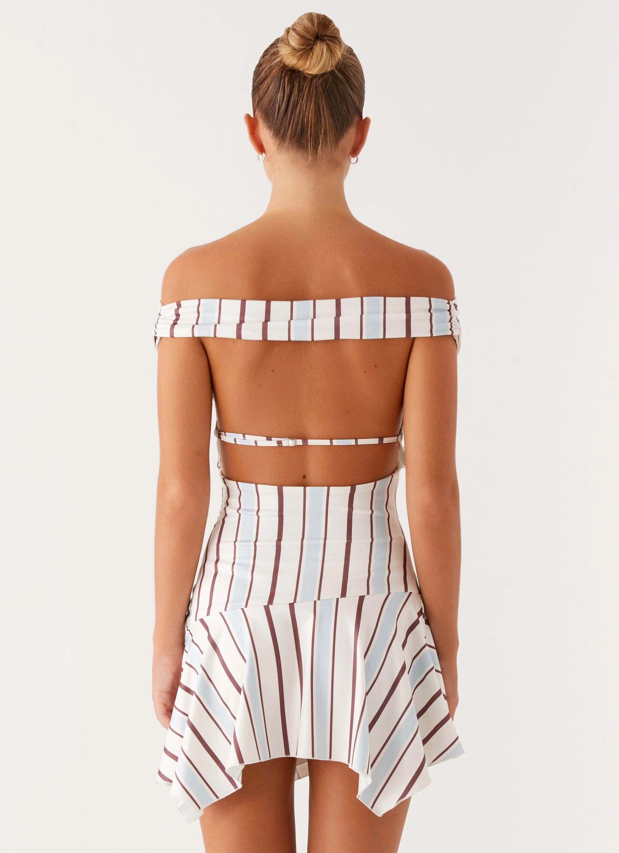 Kirby Mini Dress - Blue Stripe Smart Edge Soft Tones