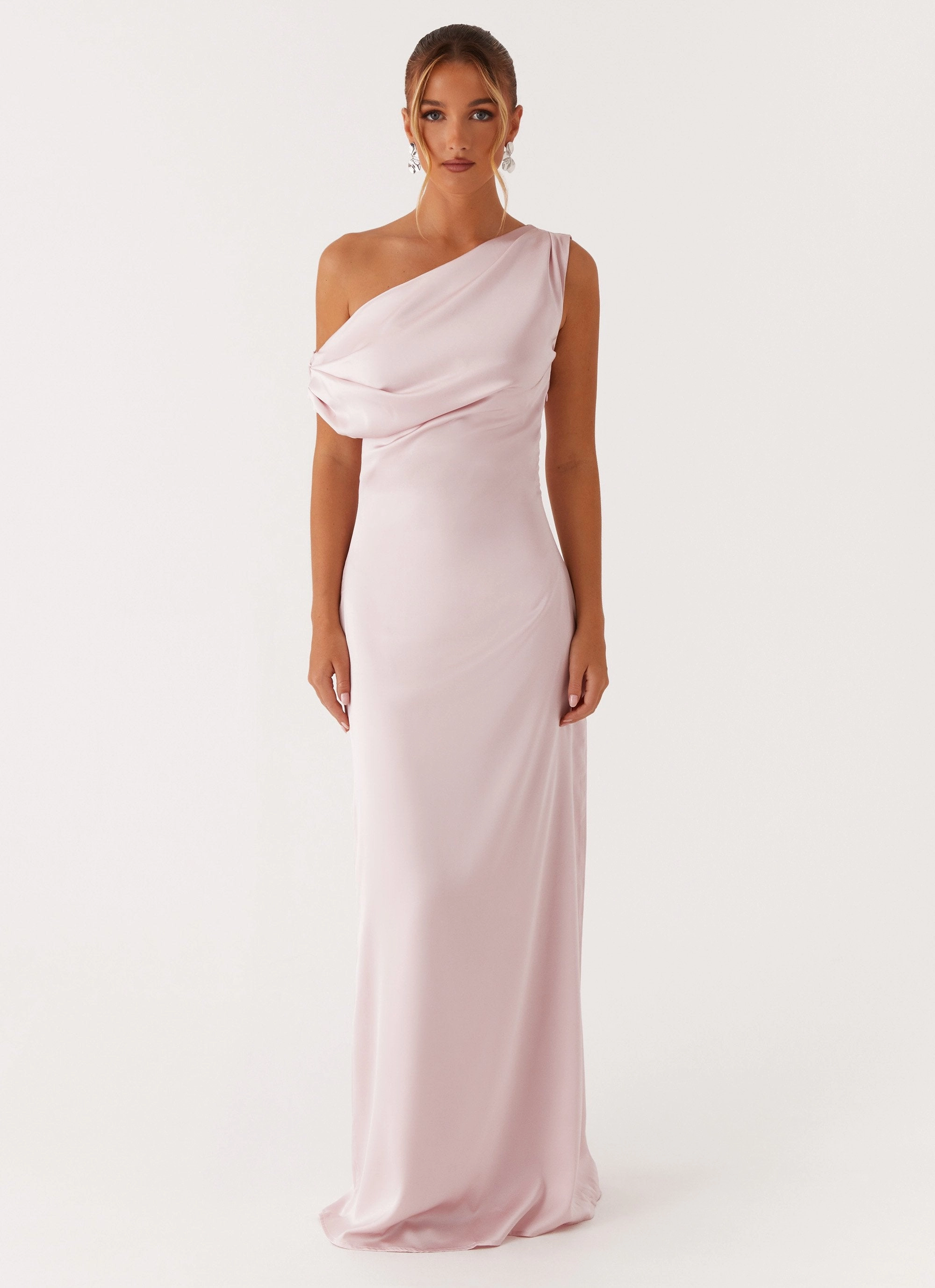Heart Of Glass Satin Maxi Dress - Pink Travel Vibe