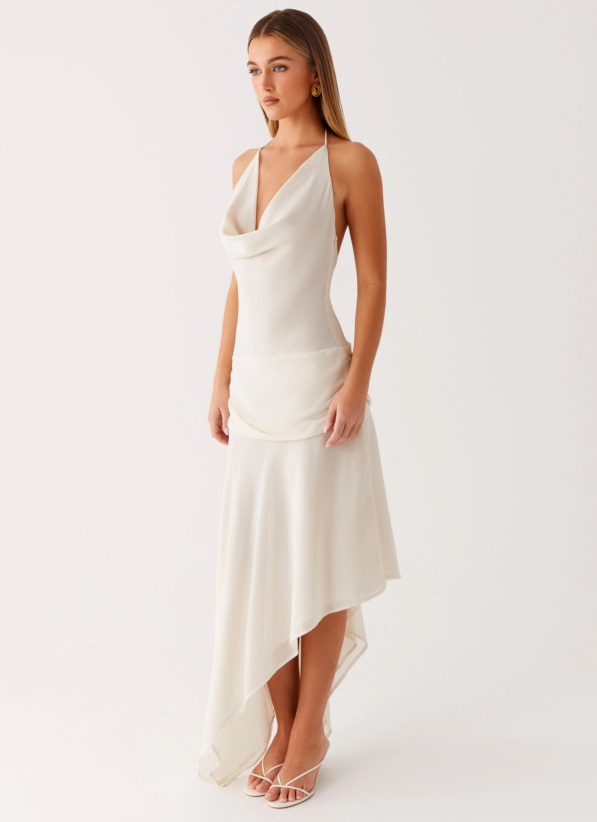 Calm Style Street Mood Nyra Midi Dress - Cream