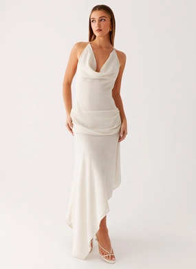 Inner lining Dressy Yet Comfortable Nyra Midi Dress - Cream