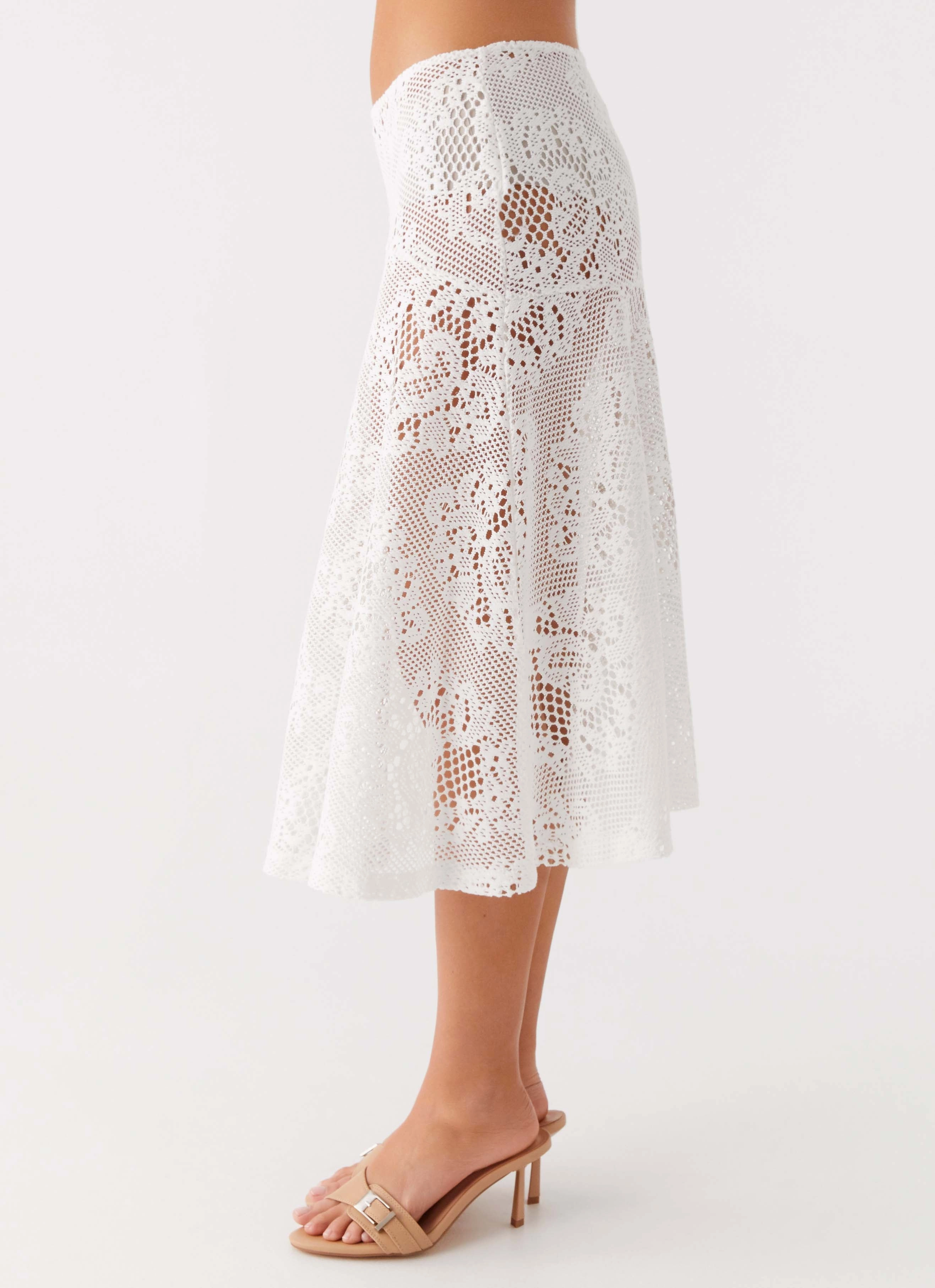 Virelle Lace Midi Skirt - Ivory Heritage Brand