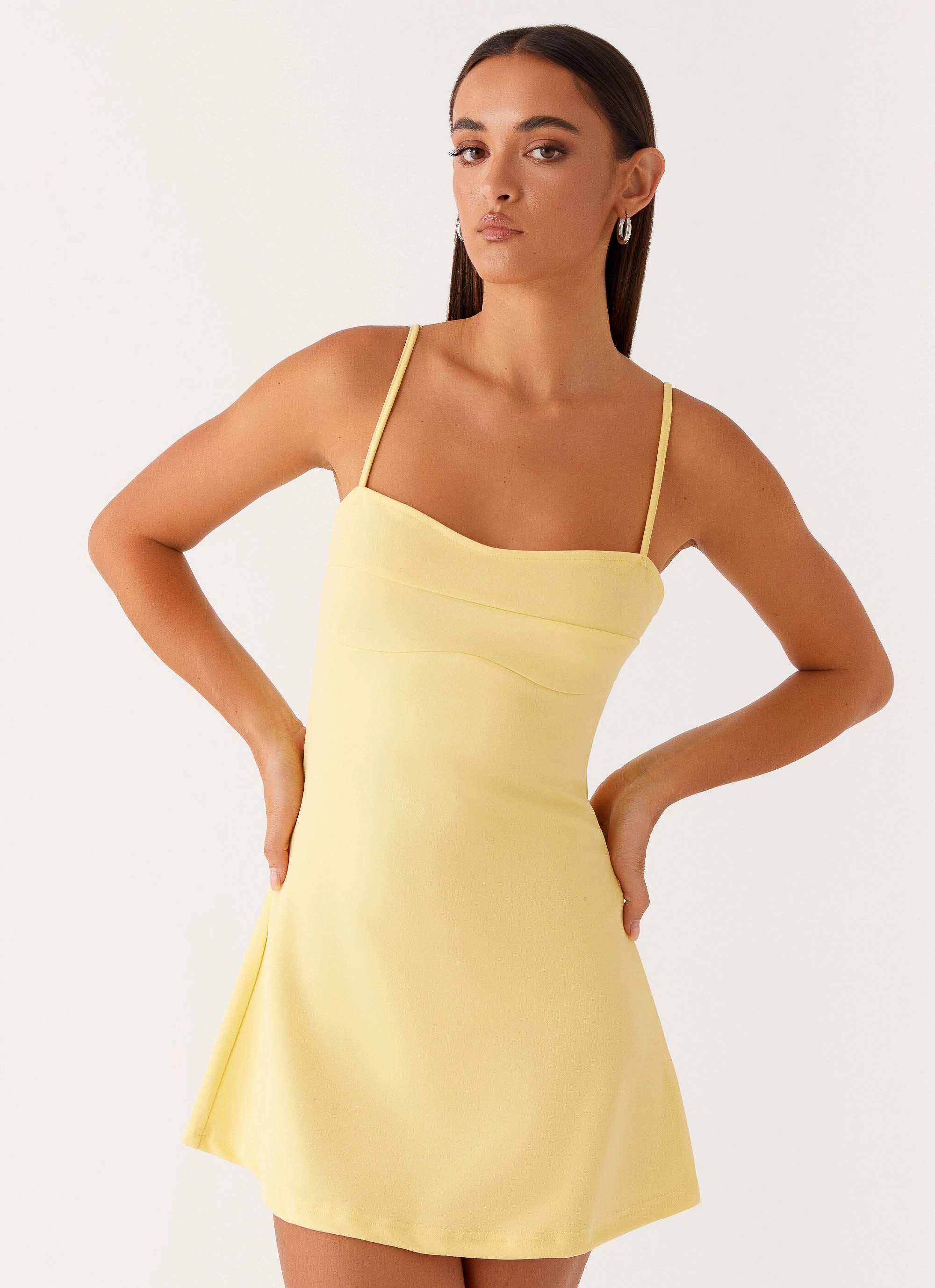 Cindy Mini Dress - Yellow casual finish