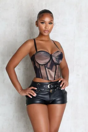 Damage Mesh Bustier Top Ventilation Panel