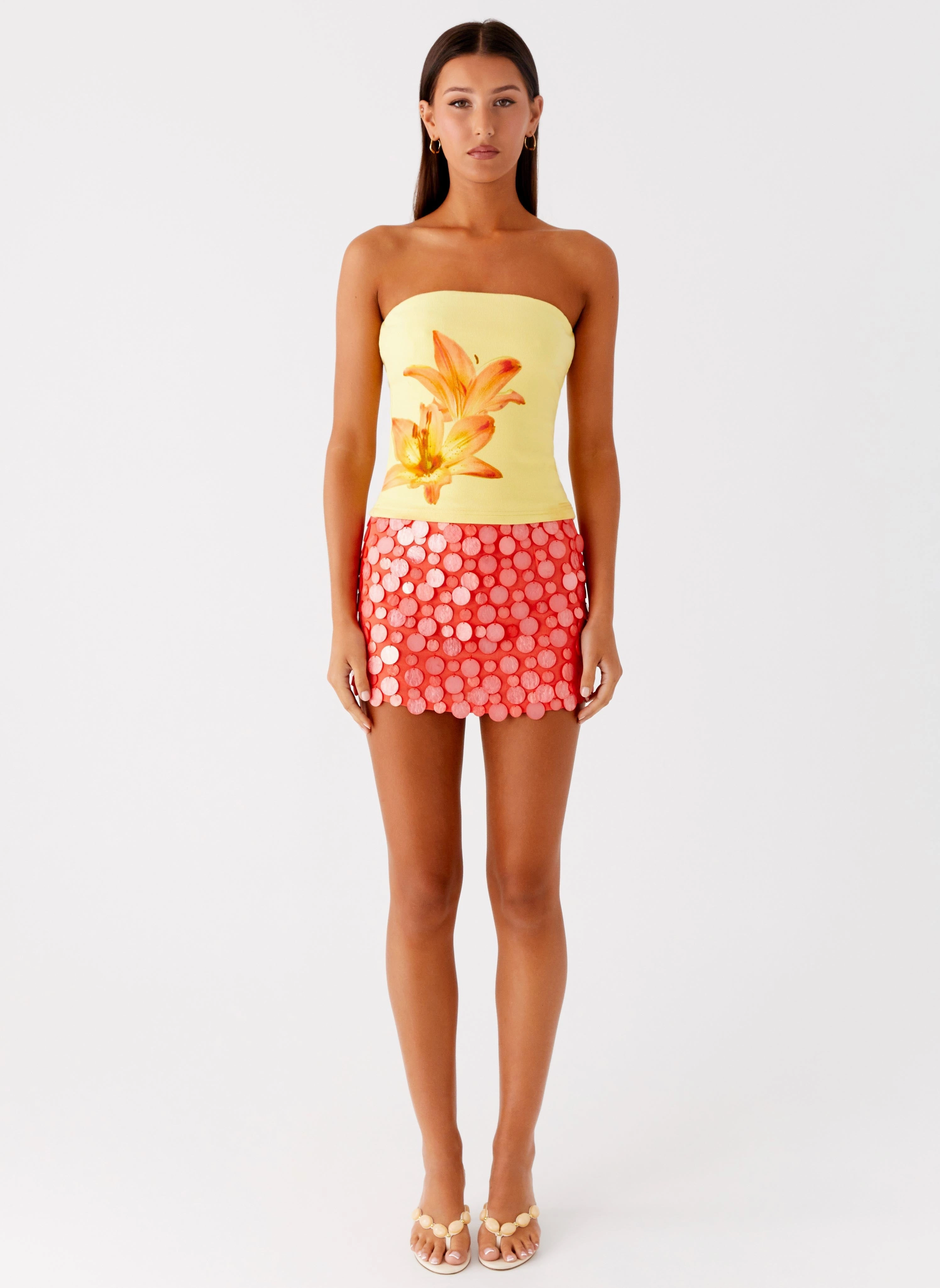 Danta Strapless Top - Yellow Reinforced Stress Points Timeless Cut