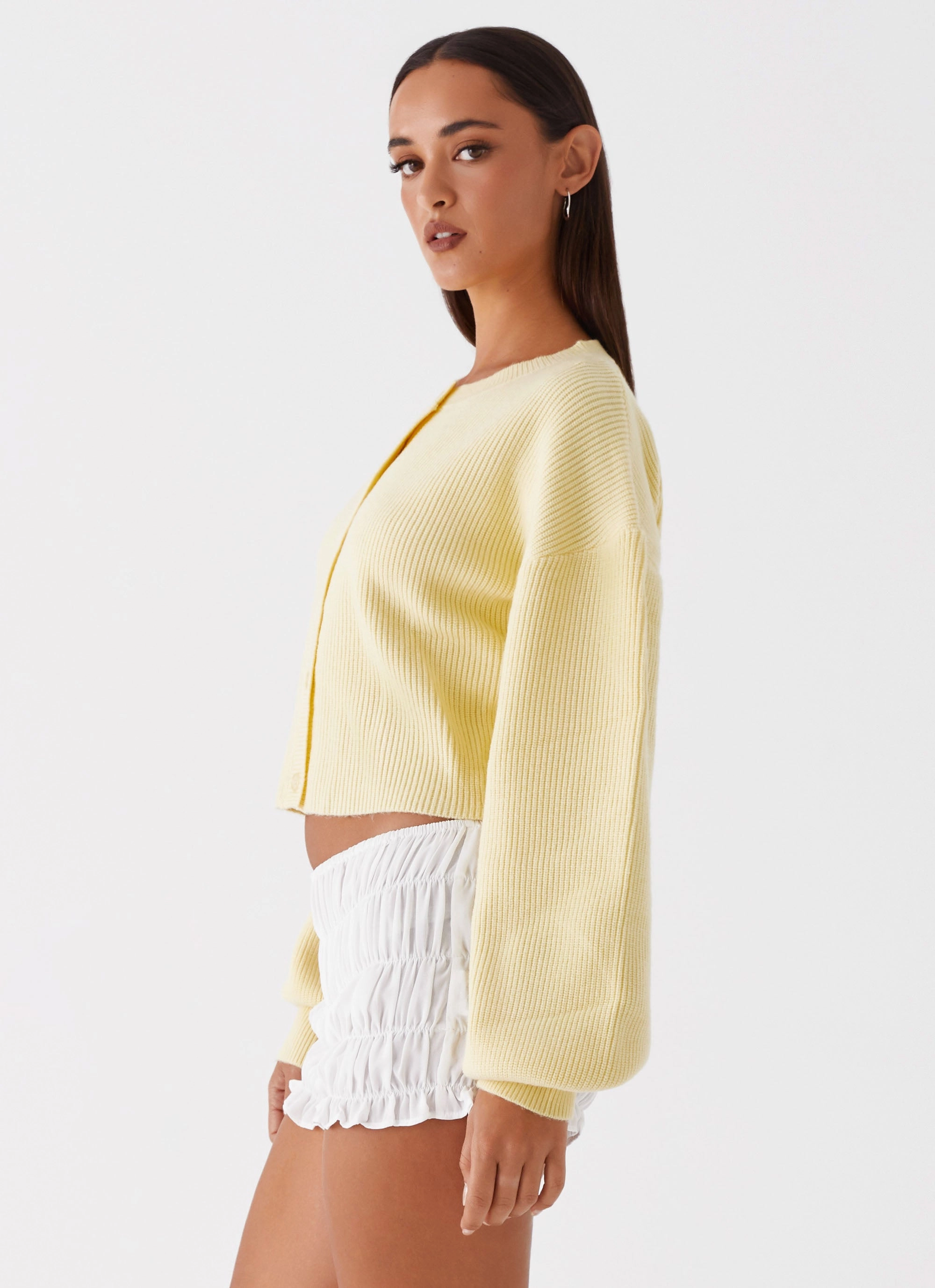 Cuffs Adjust Daphne Knit Cardigan - Butter Yellow