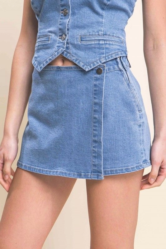 Loose High Quality Morning Stroll Darlin Denim Skort