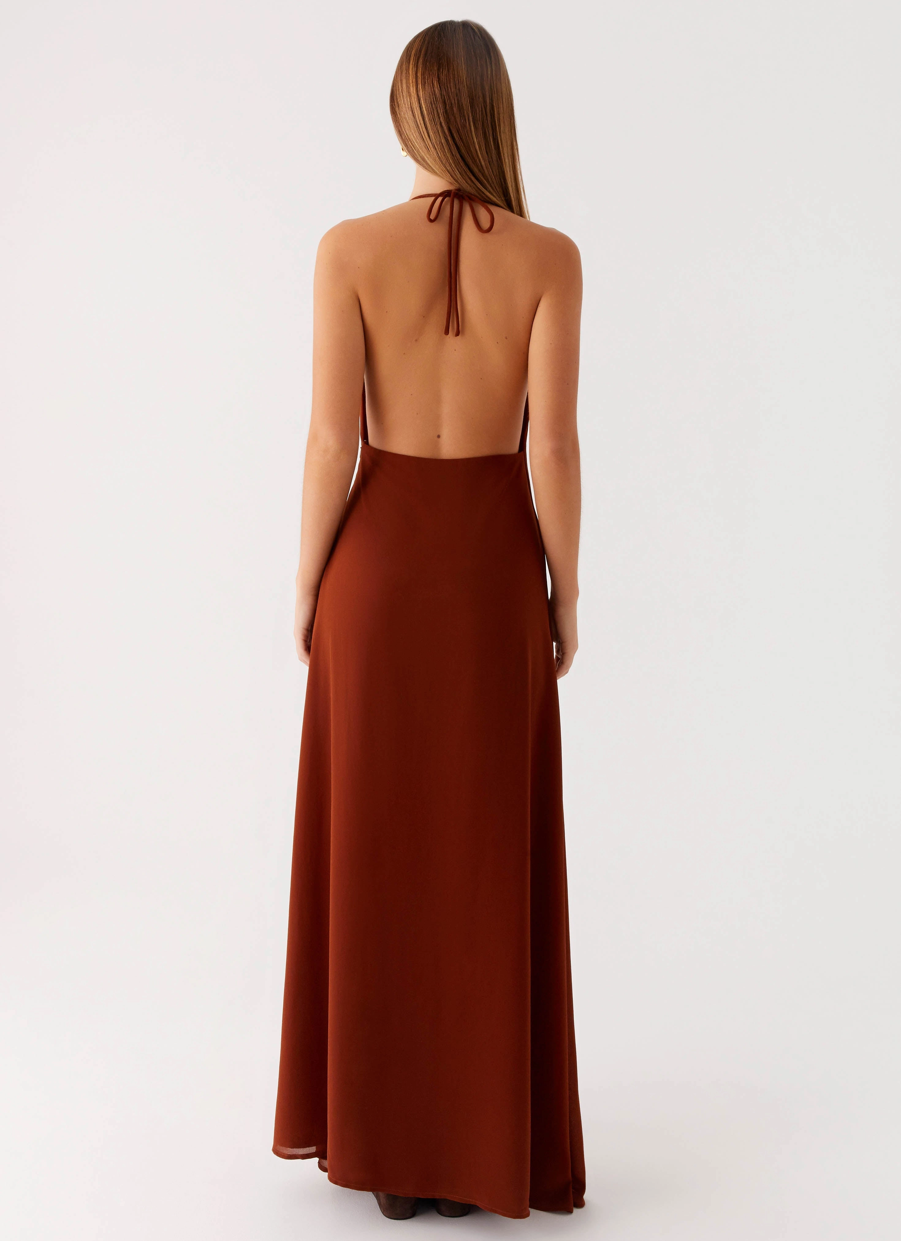 Marjoram Maxi Dress - Chocolate Bodycon Fit Skin Tone