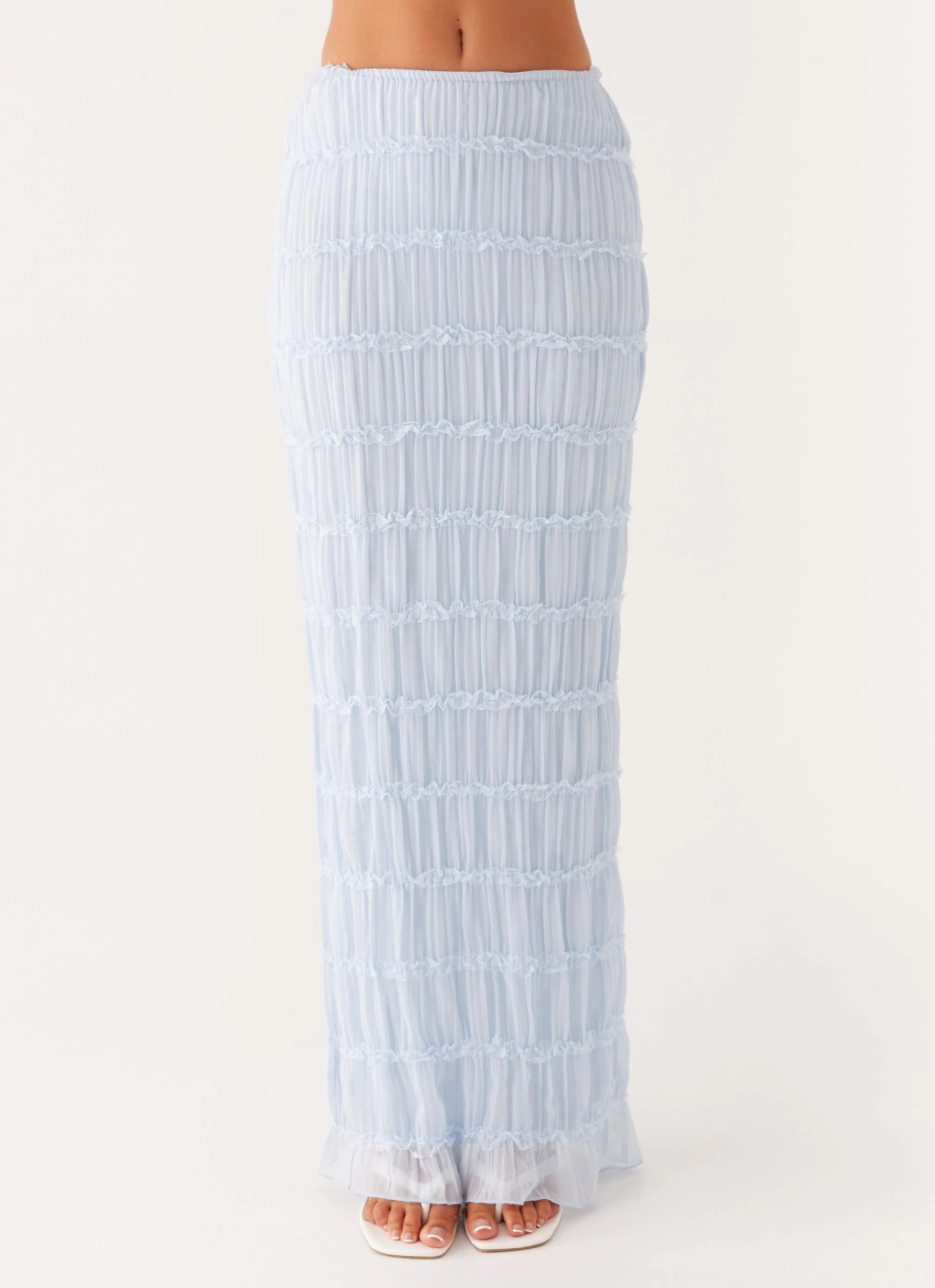 Daydreaming Low Rise Maxi Skirt - Blue Fashion Style