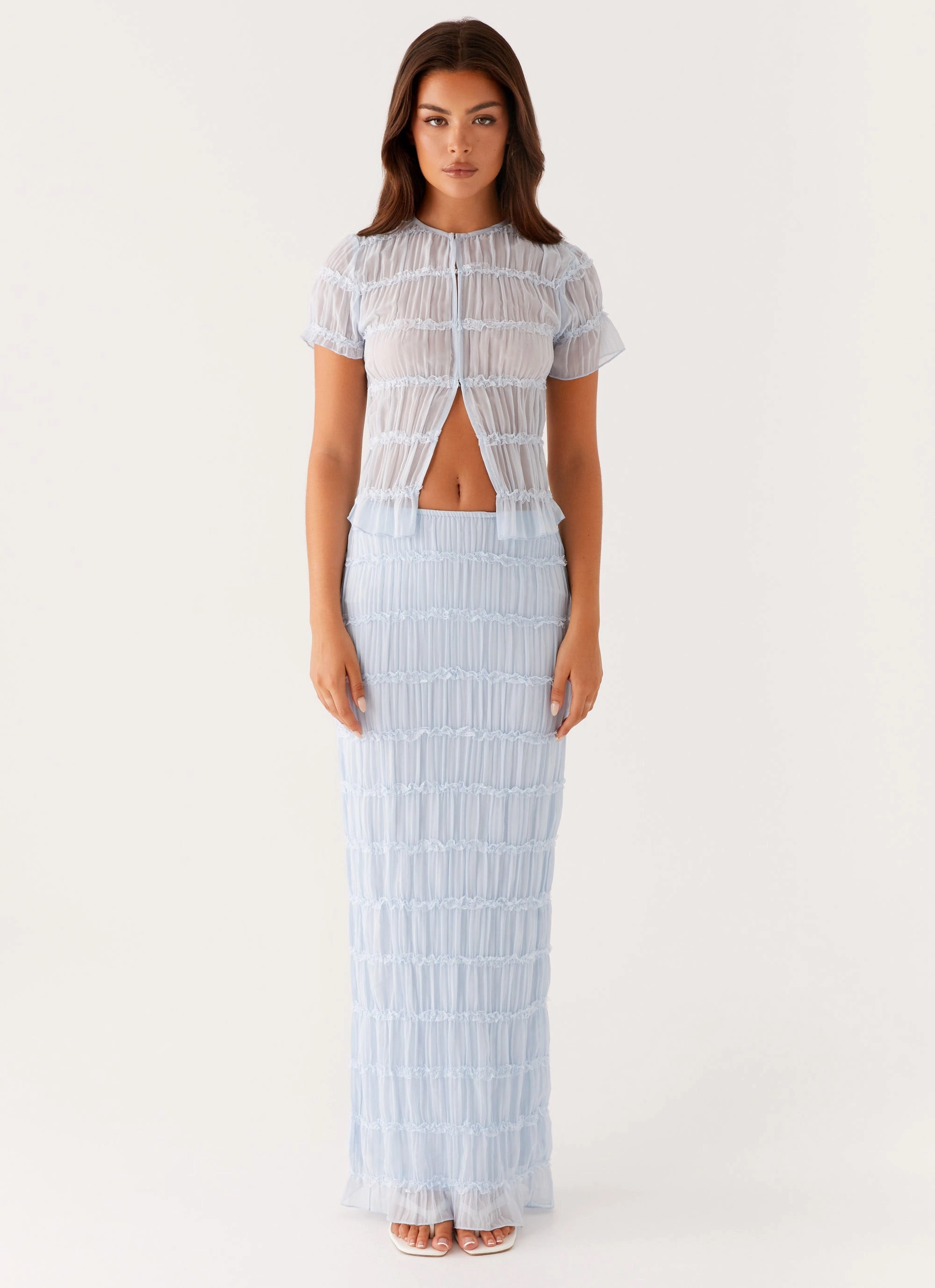 Daydreaming Low Rise Maxi Skirt - Blue Signature Line Street Ready
