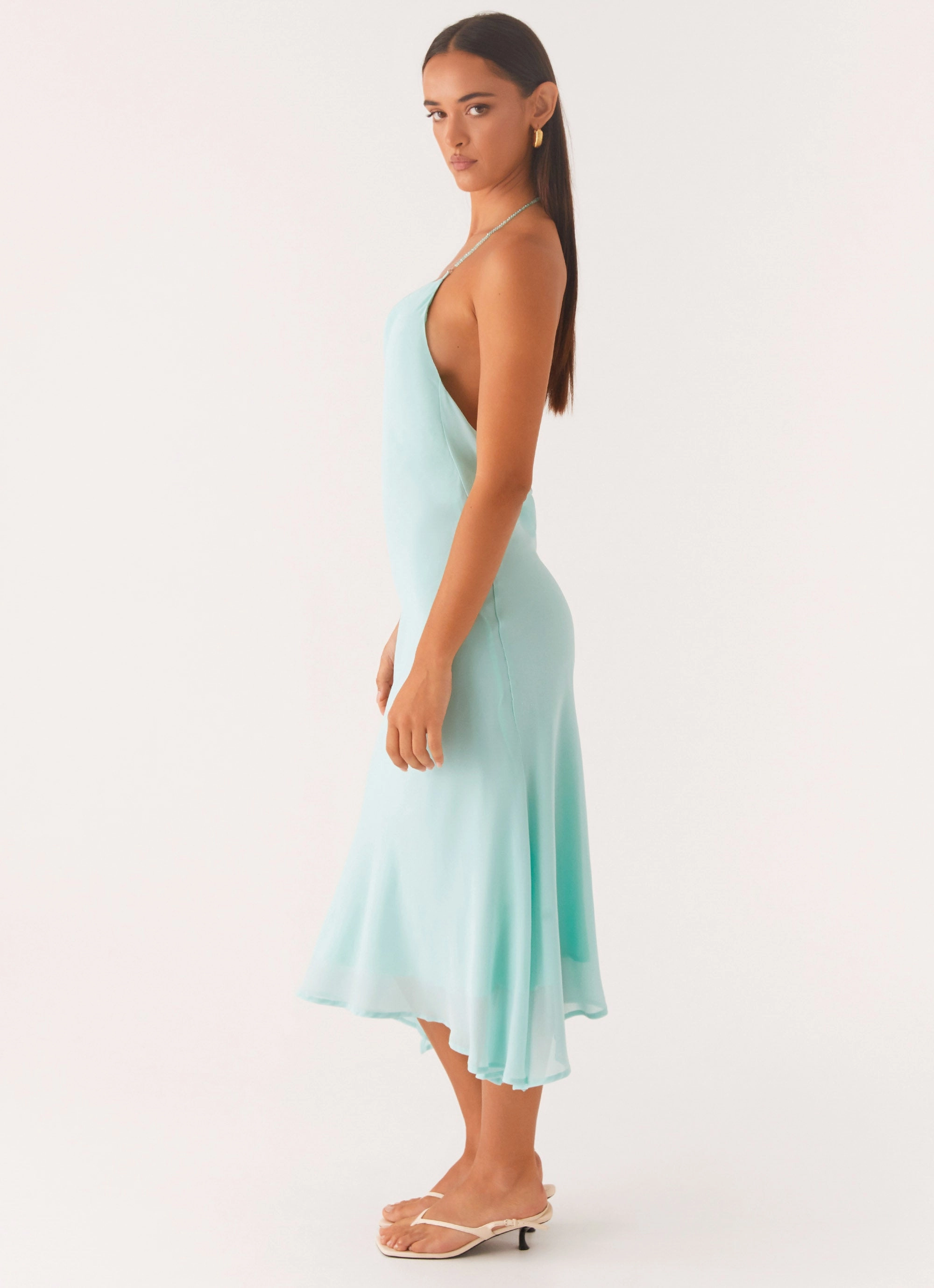 Versatile Design Deep Dive Midi Dress - Pale Blue