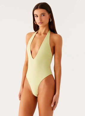 Ocean Non Slip Grippers Delia One Piece Swimsuit - Lime