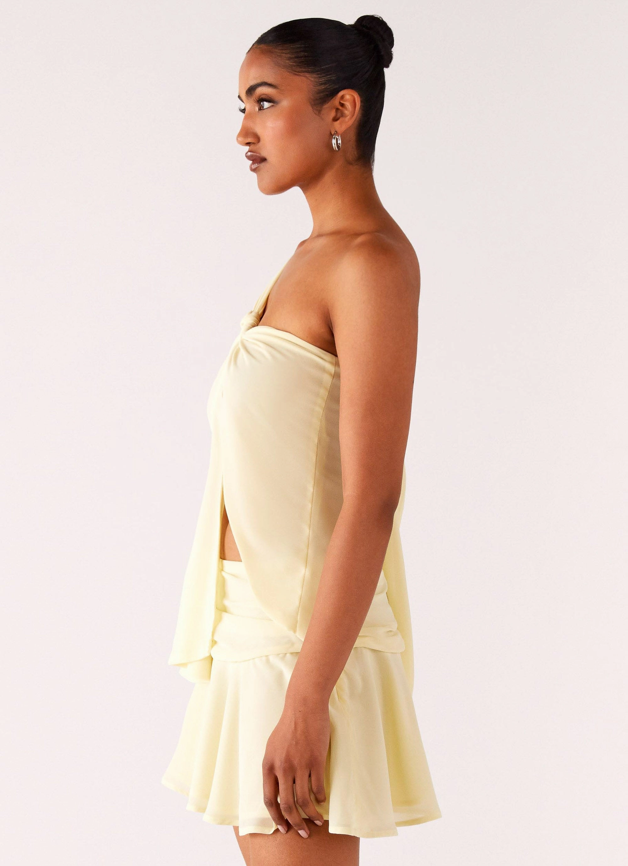 Delight Me Asymmetrical Top - Yellow Bonded Seam Tape