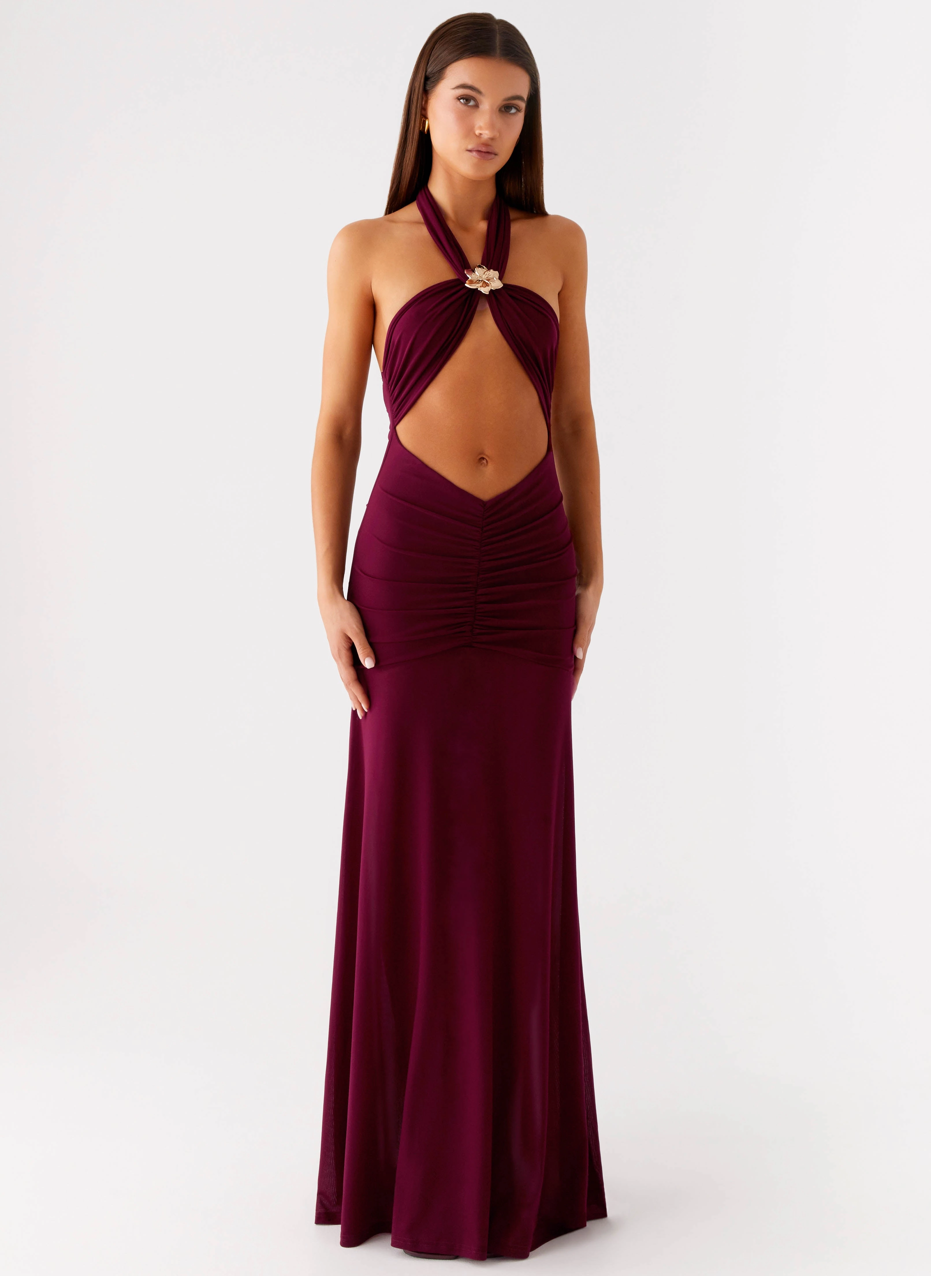 Cool Draping Deltina Maxi Dress - Boysenberry