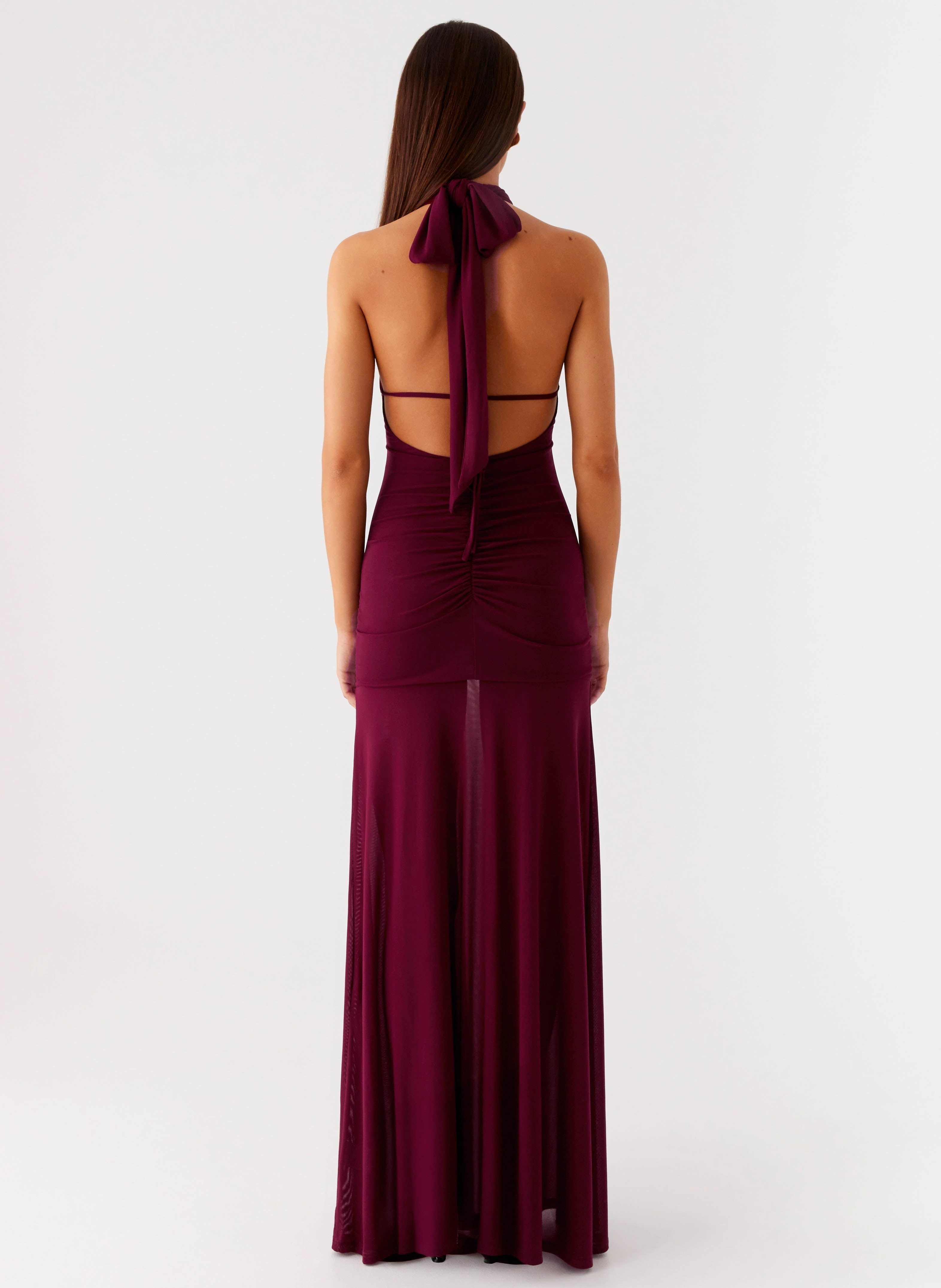 Printed-Fabric Airy Fit Deltina Maxi Dress - Boysenberry