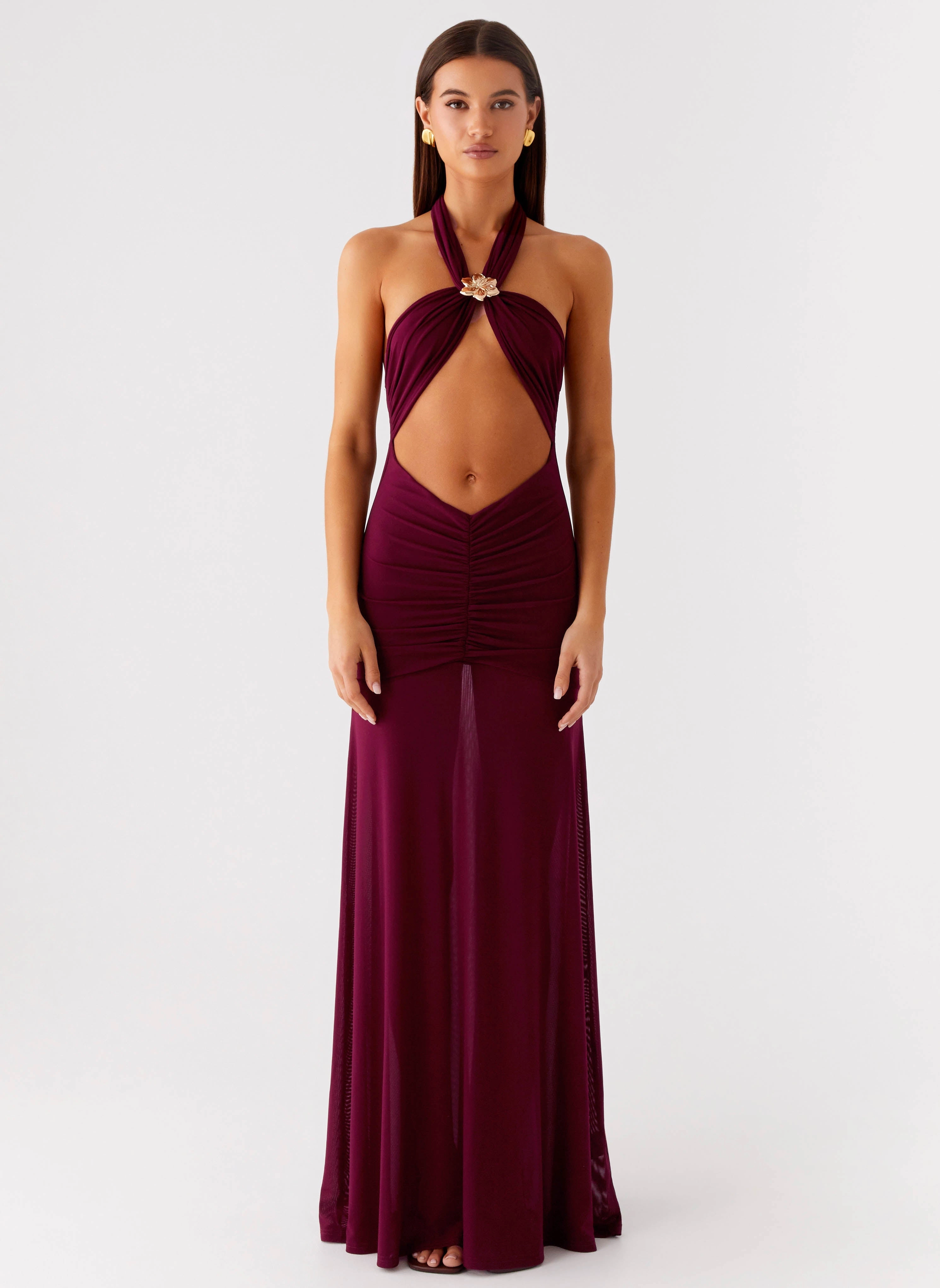 Elegant Style Back-Pocket Deltina Maxi Dress - Boysenberry