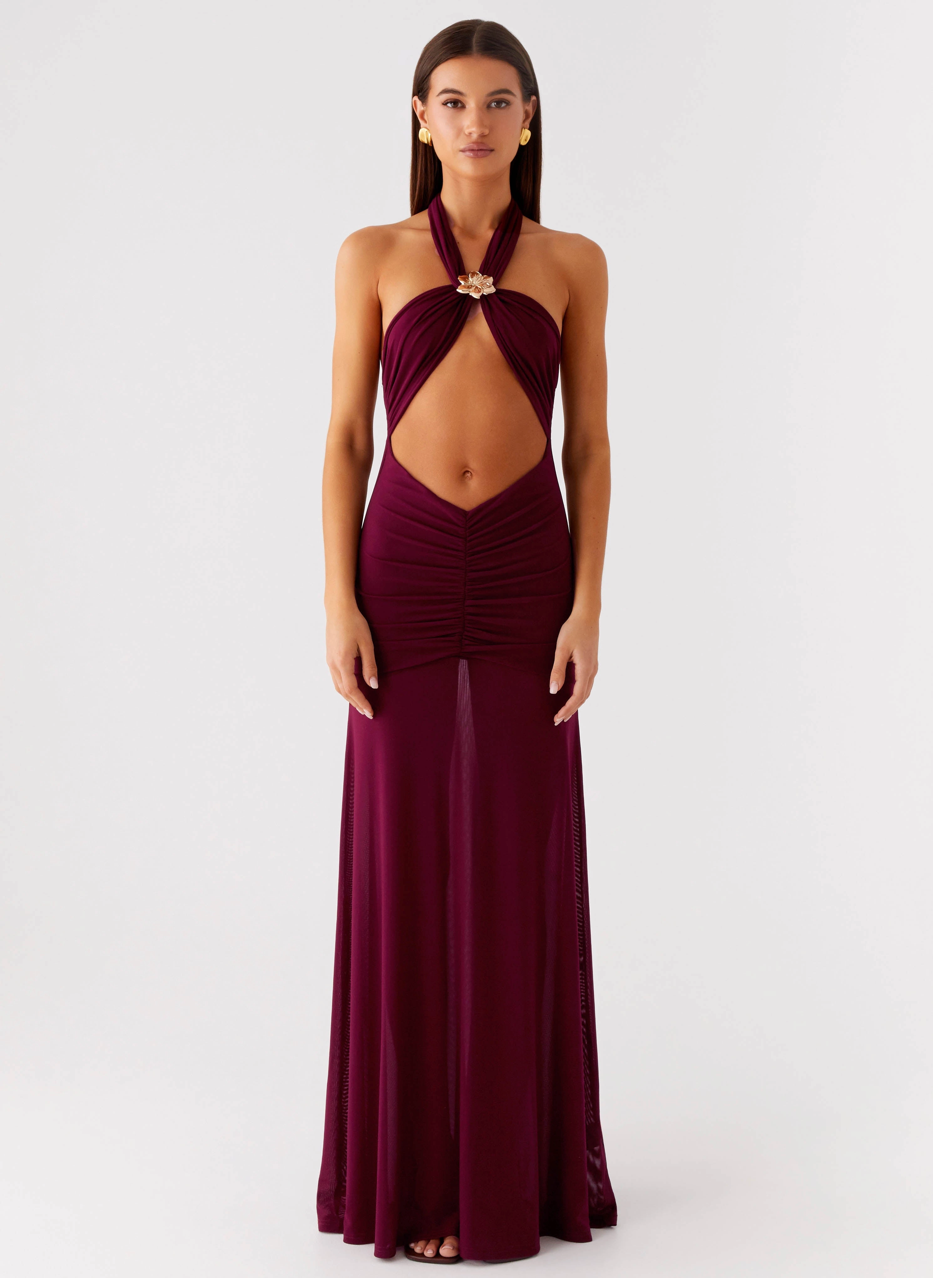 Monochrome Mood Fashionable Touch Deltina Maxi Dress - Boysenberry