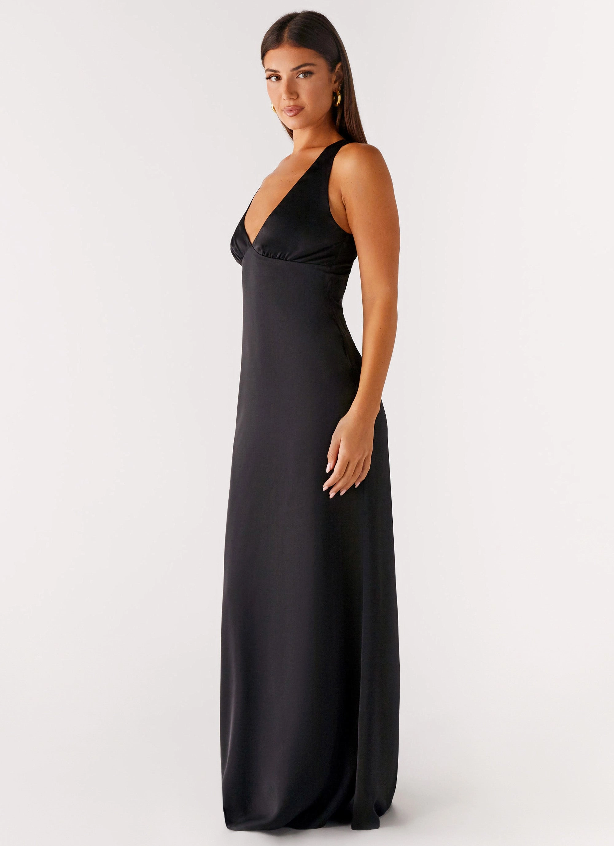 Texture Mood Modern Layers Desi Halterneck Maxi Dress - Black