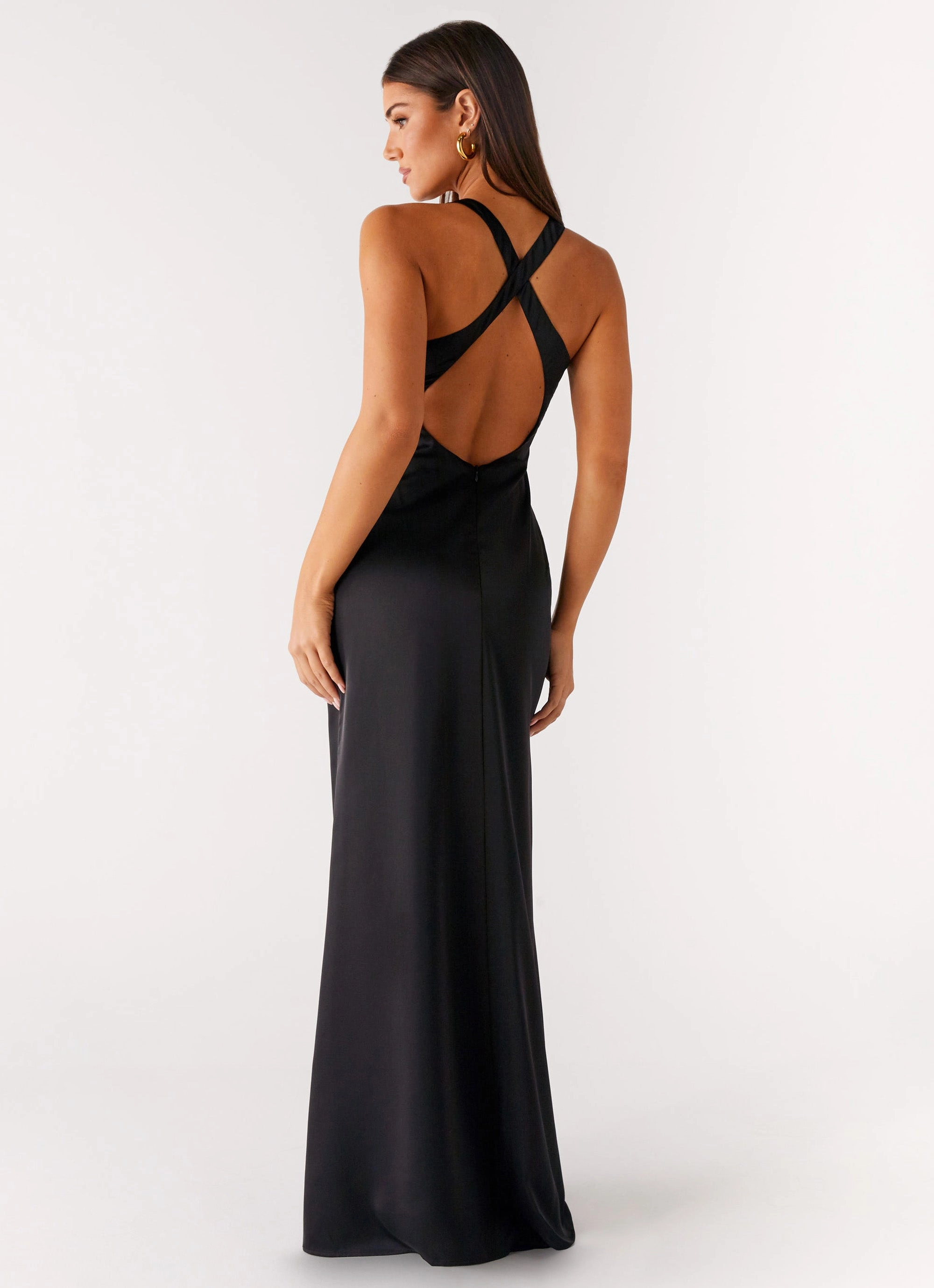 Desi Halterneck Maxi Dress - Black Urban Cool Soft Balance