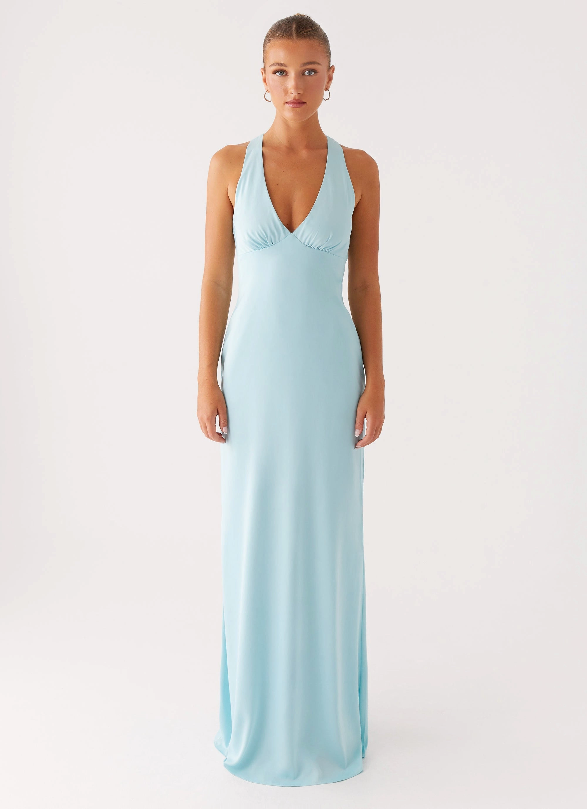 Desi Halterneck Maxi Dress - Mint High-Neck