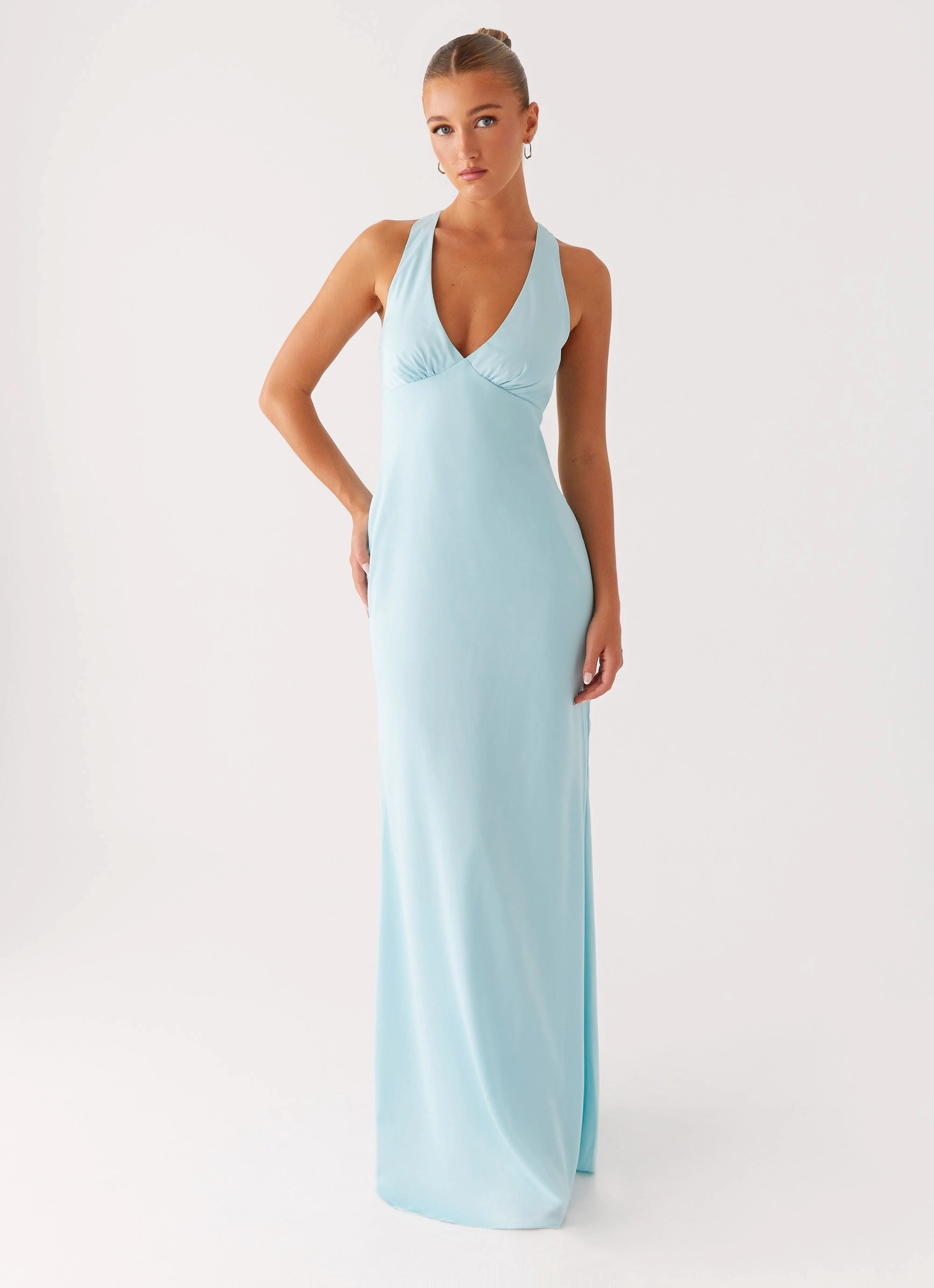 Elegant Cut Desi Halterneck Maxi Dress - Mint