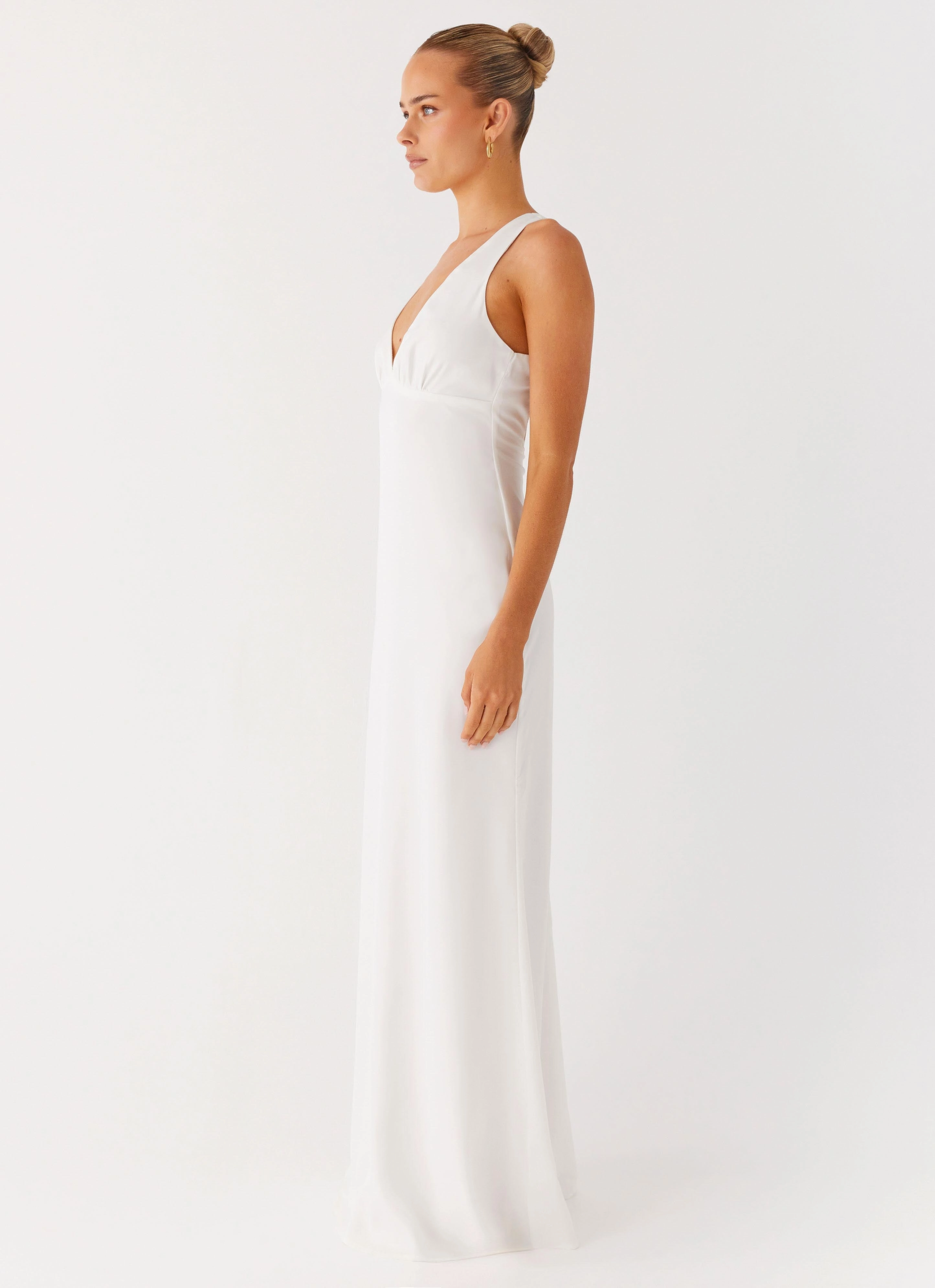 Fashion Daily Light Comfort Desi Halterneck Maxi Dress - White