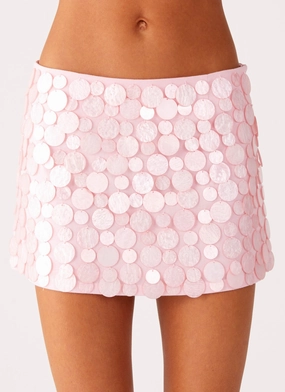 Soft Tones Travel Friendly Movie Star Mini Skirt - Pink