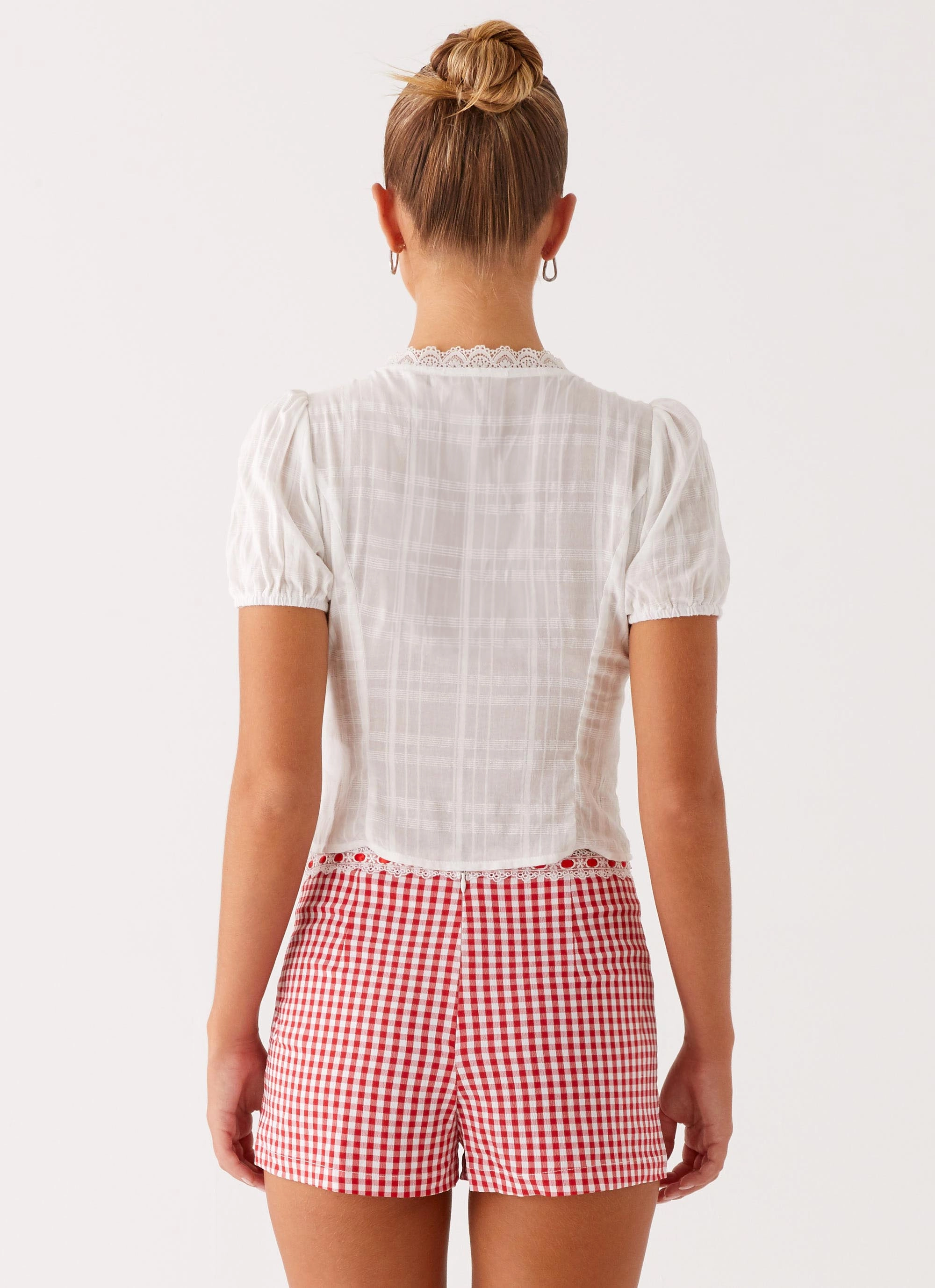Recycled Material Devon Micro Shorts - Red Gingham