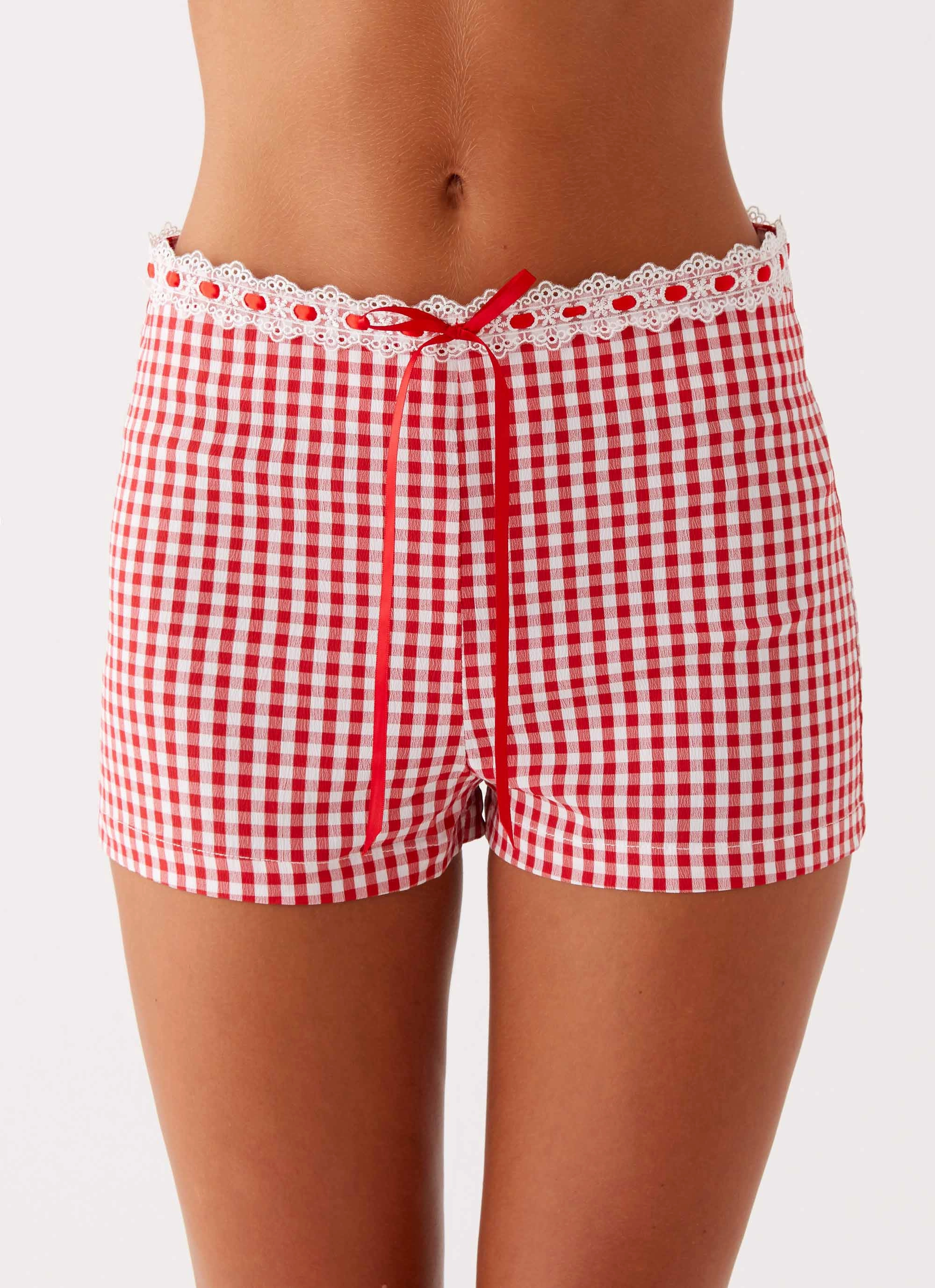 Devon Micro Shorts - Red Gingham Modern Luxe Teen Fashion