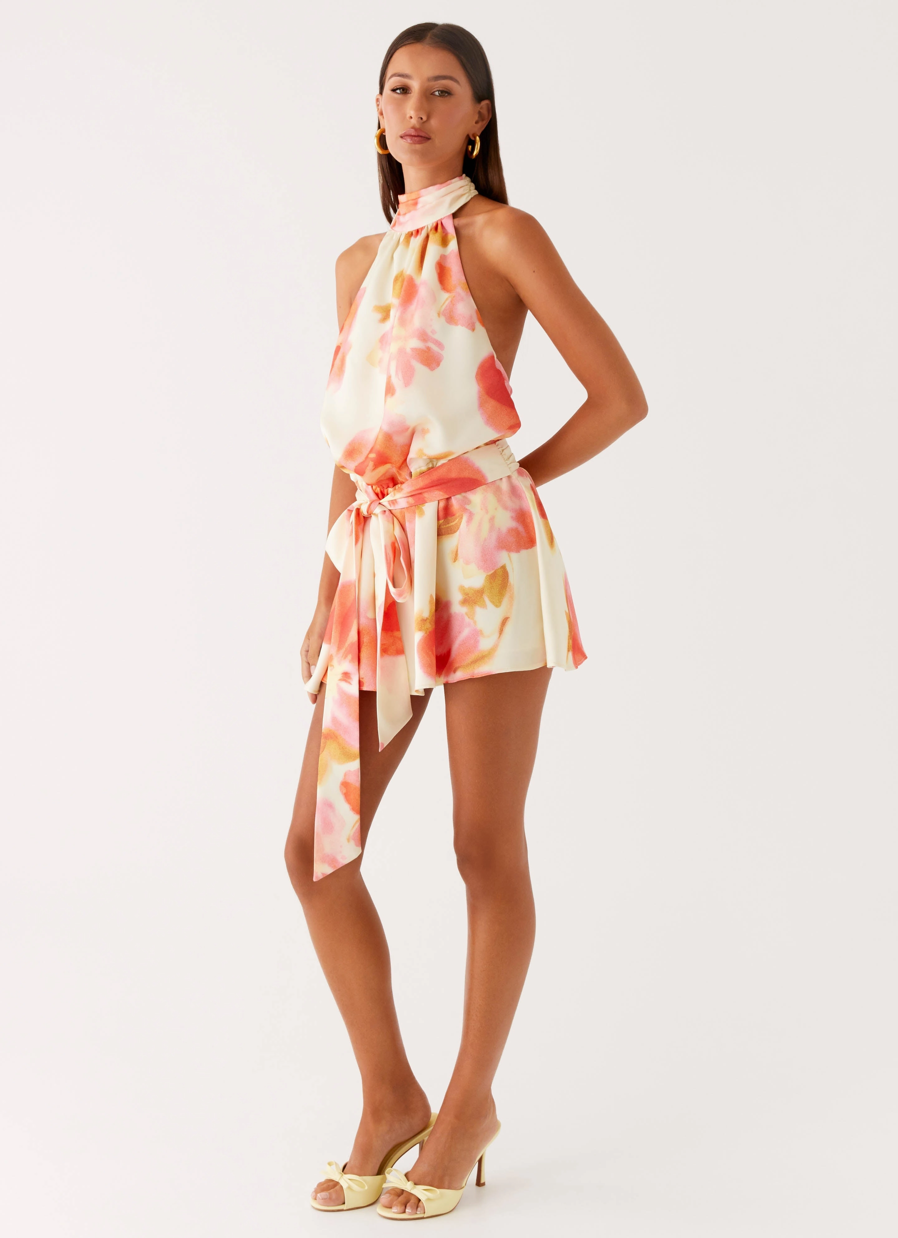 Sweet Mood Breezy Fit Diablo Backless Mini Dress - Mimosa Blossom