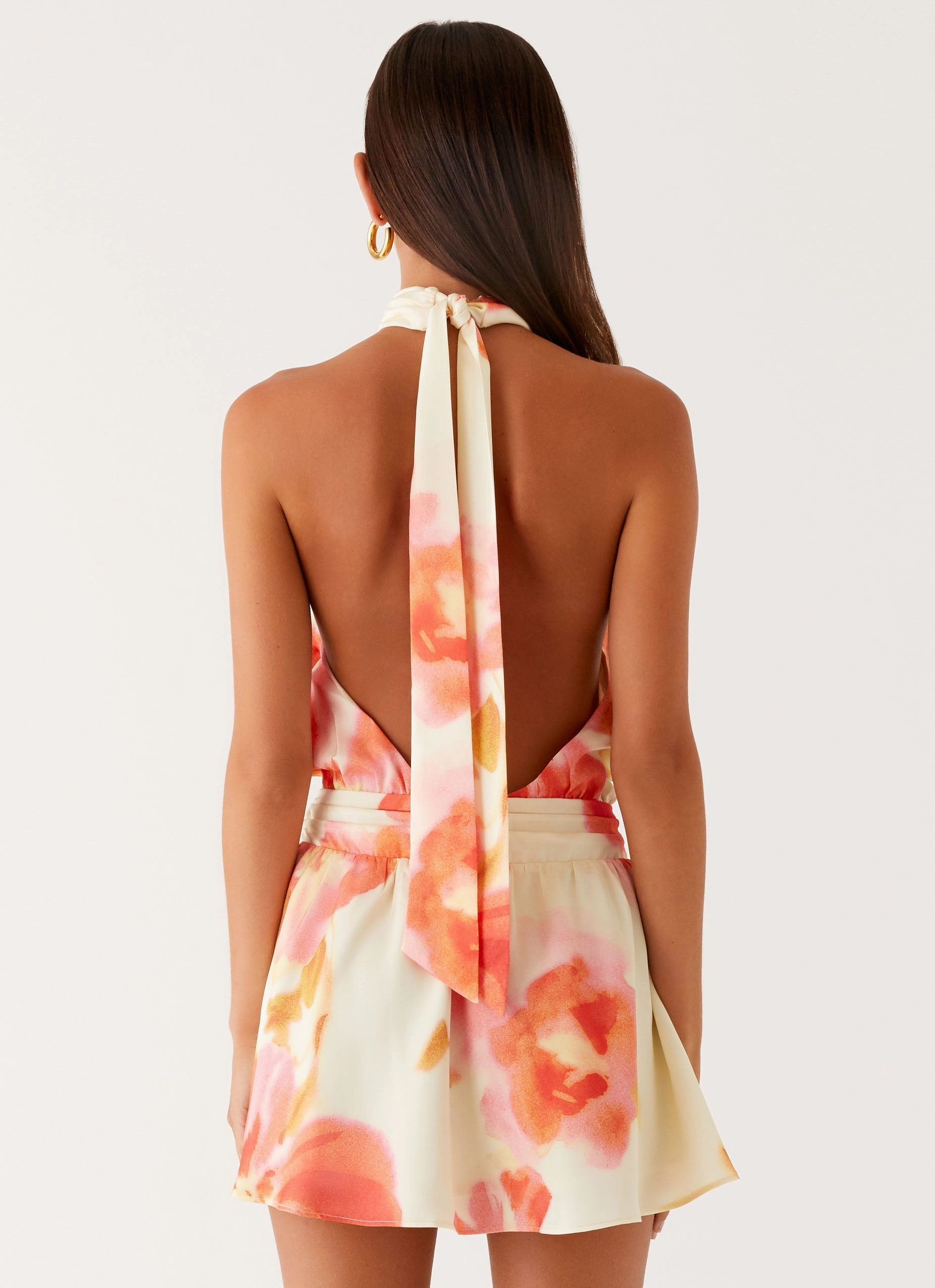 Diablo Backless Mini Dress - Mimosa Blossom All Day Fit Smooth Cut