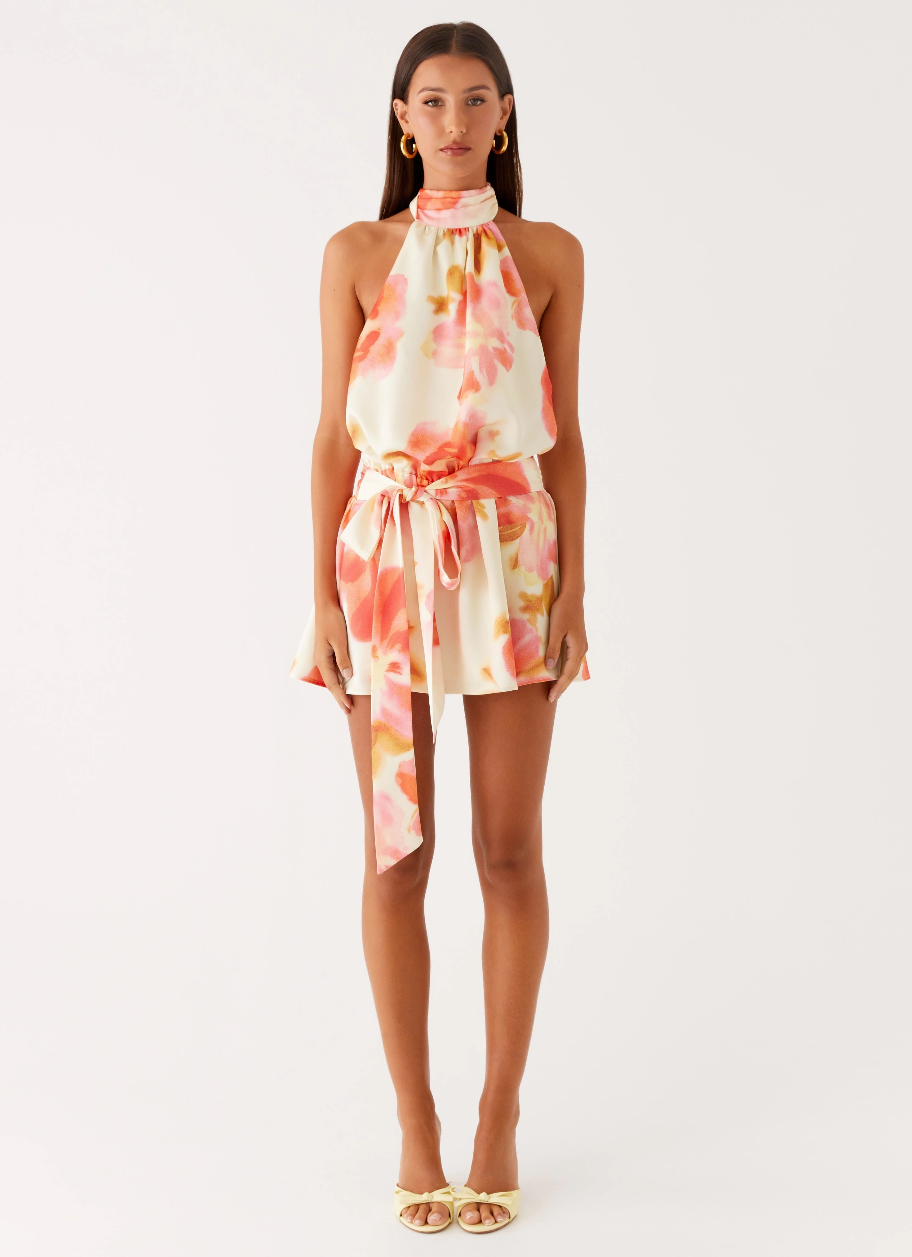 Diablo Backless Mini Dress - Mimosa Blossom Modern Edge Ankle length