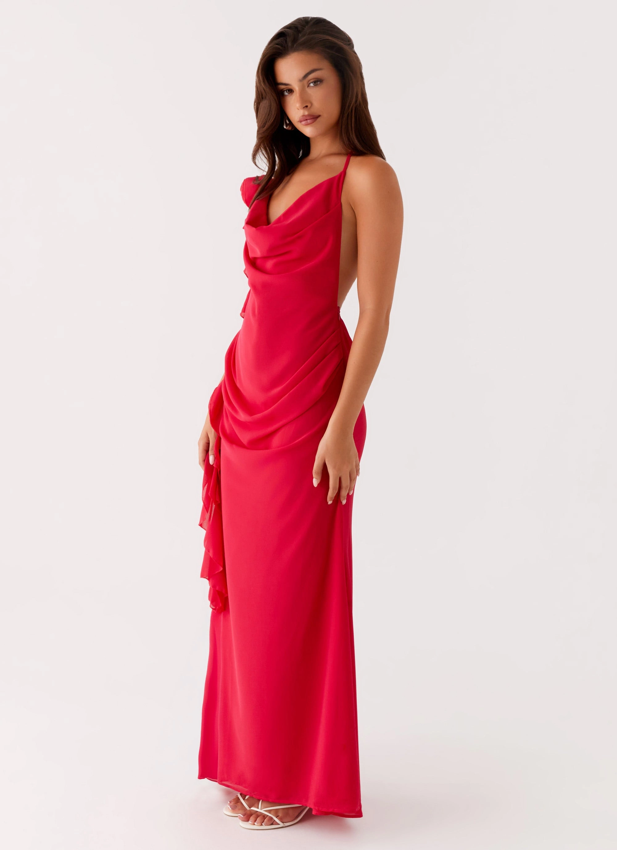 Diedre Rose Strappy Maxi Dress - Raspberry Weekend Chic