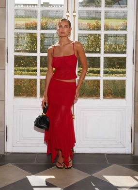 Dionne Maxi Skirt - Red Creative Look Ethically Made