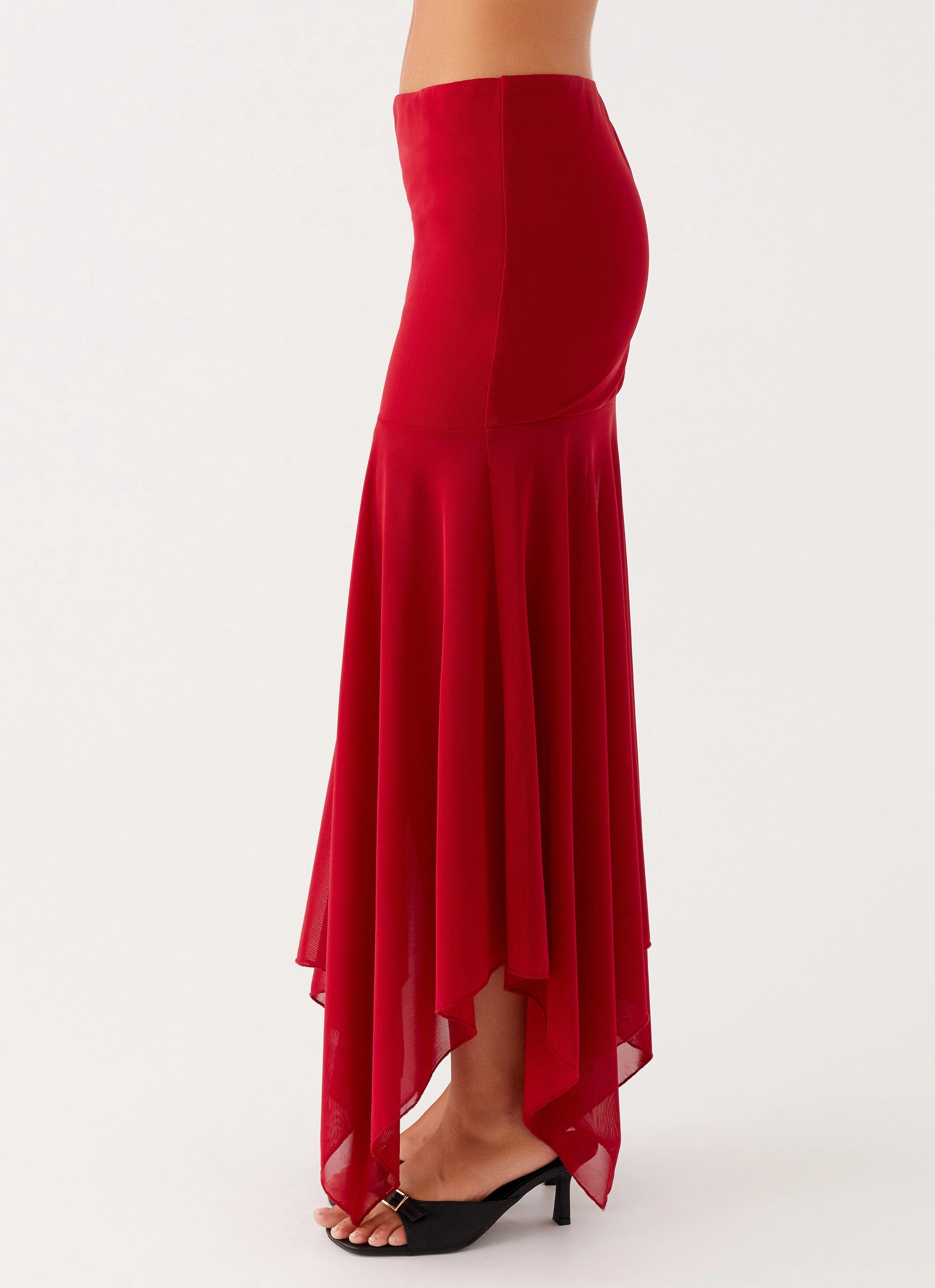 Seasonal Layering Airy Comfort Dionne Maxi Skirt - Red