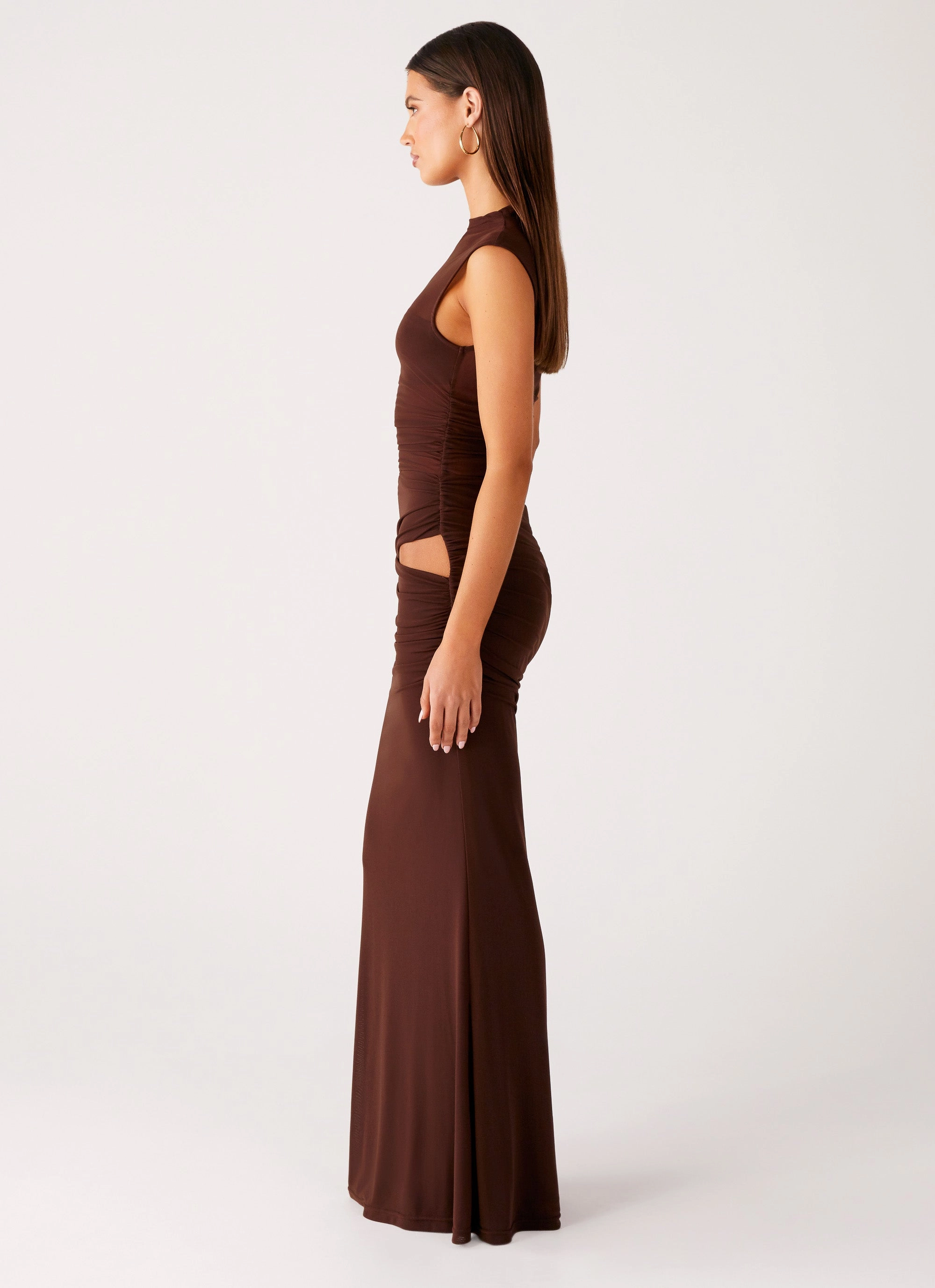 Street-Style A Line Cut Briony Maxi Dress - Cool Chocolate