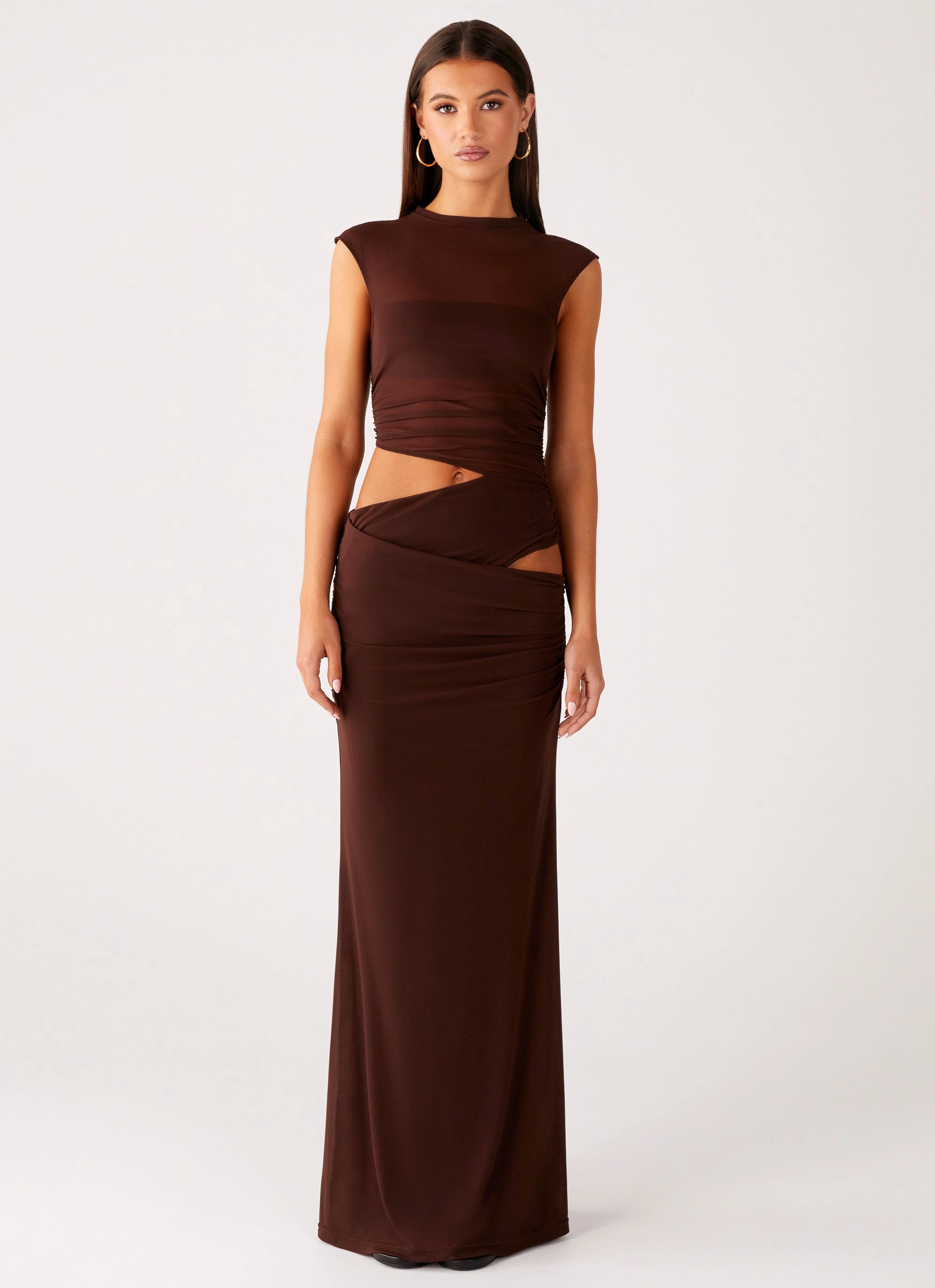 Neat Finish Natural Light Briony Maxi Dress - Cool Chocolate
