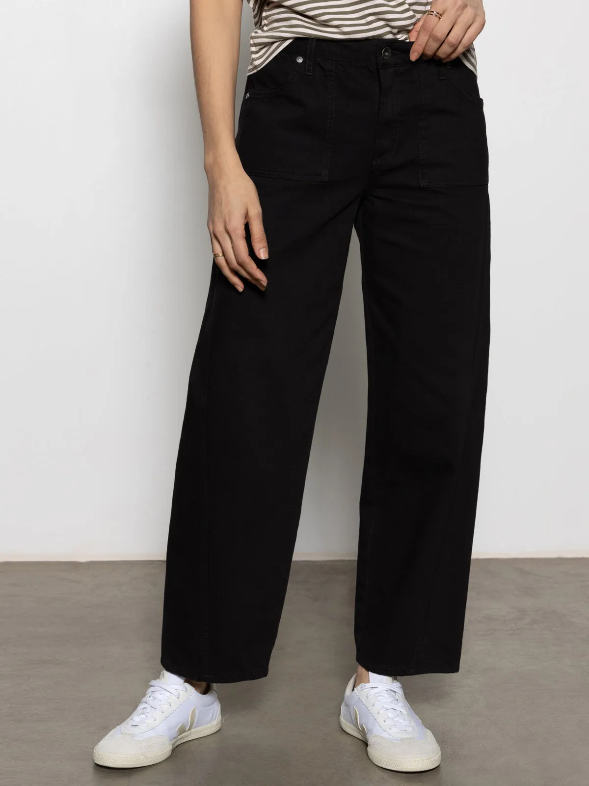 Workwear District Column Standard Rise Ankle Jean Black