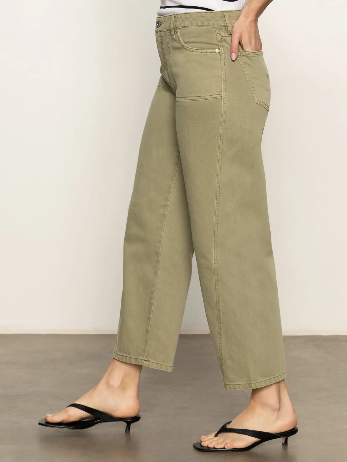 Tear Resistant Weave District Column Standard Rise Ankle Jeans Bamboo