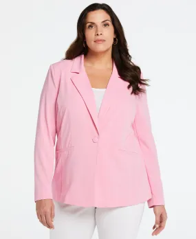 Flexible Shoulder Panels Plus Size Single Breasted Blazer