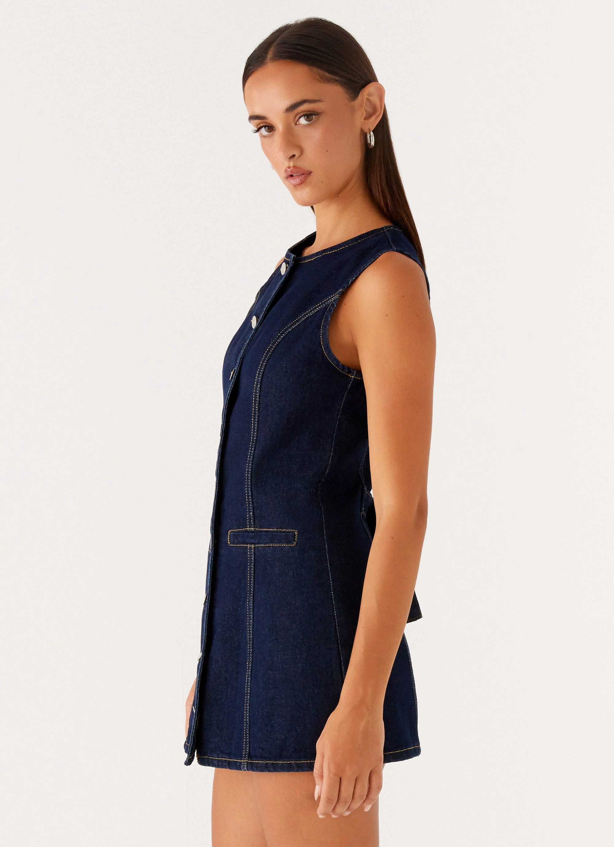Dolton Mini Dress - Indigo Easy Outfit Adjustable Ties