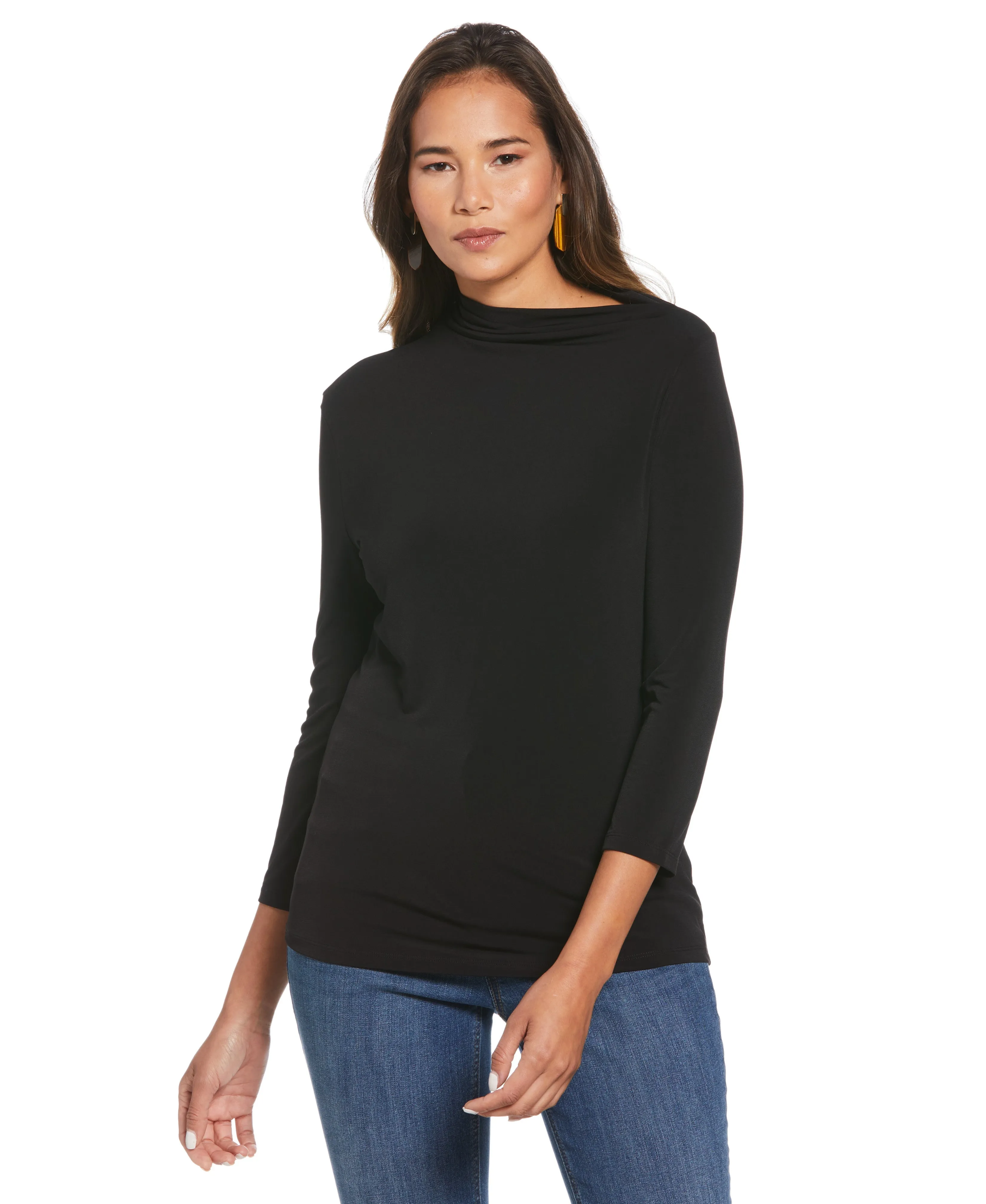 Drop Shoulder Design Draped Knit Top