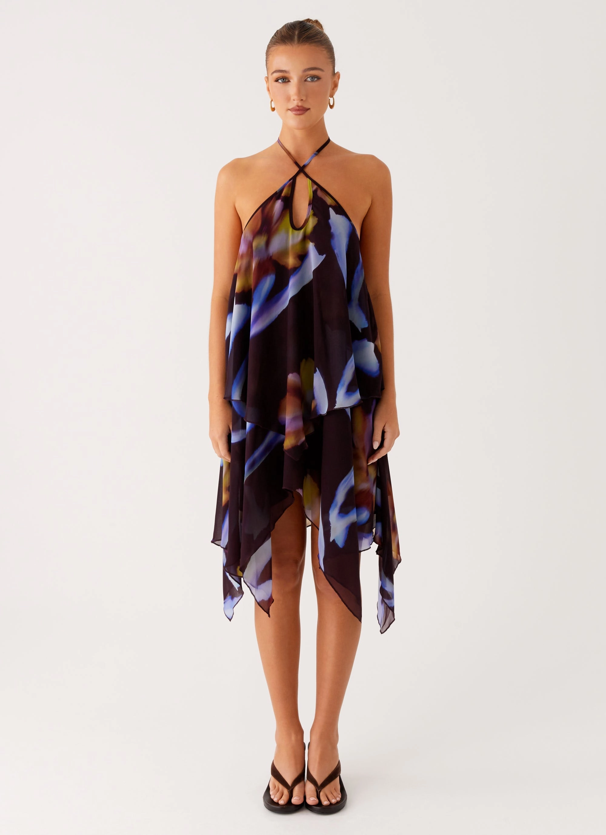 MoldResistantTexture Verbena Midi Dress - Dark Floral